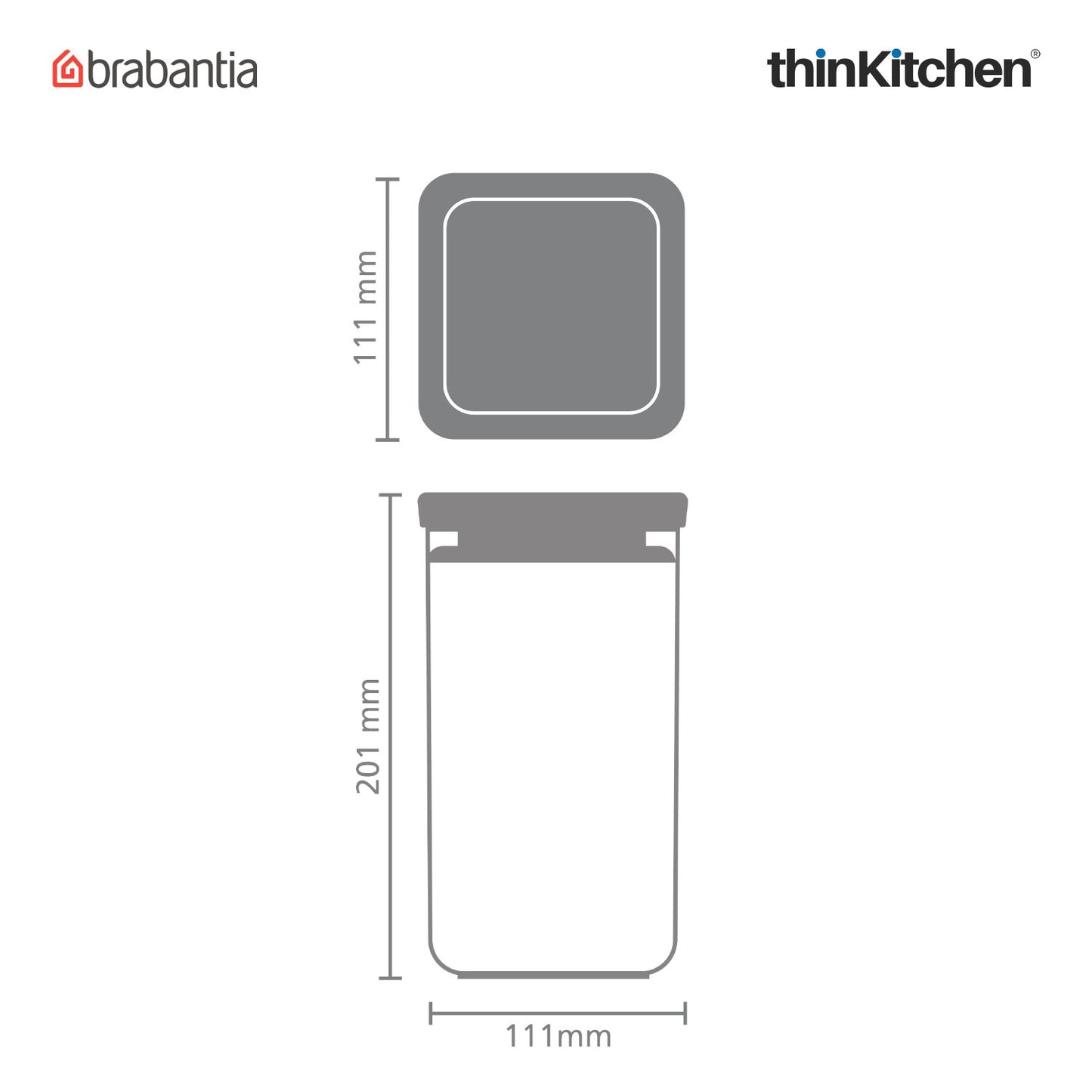 Brabantia Square Food Storage Canister 1 6 Litre