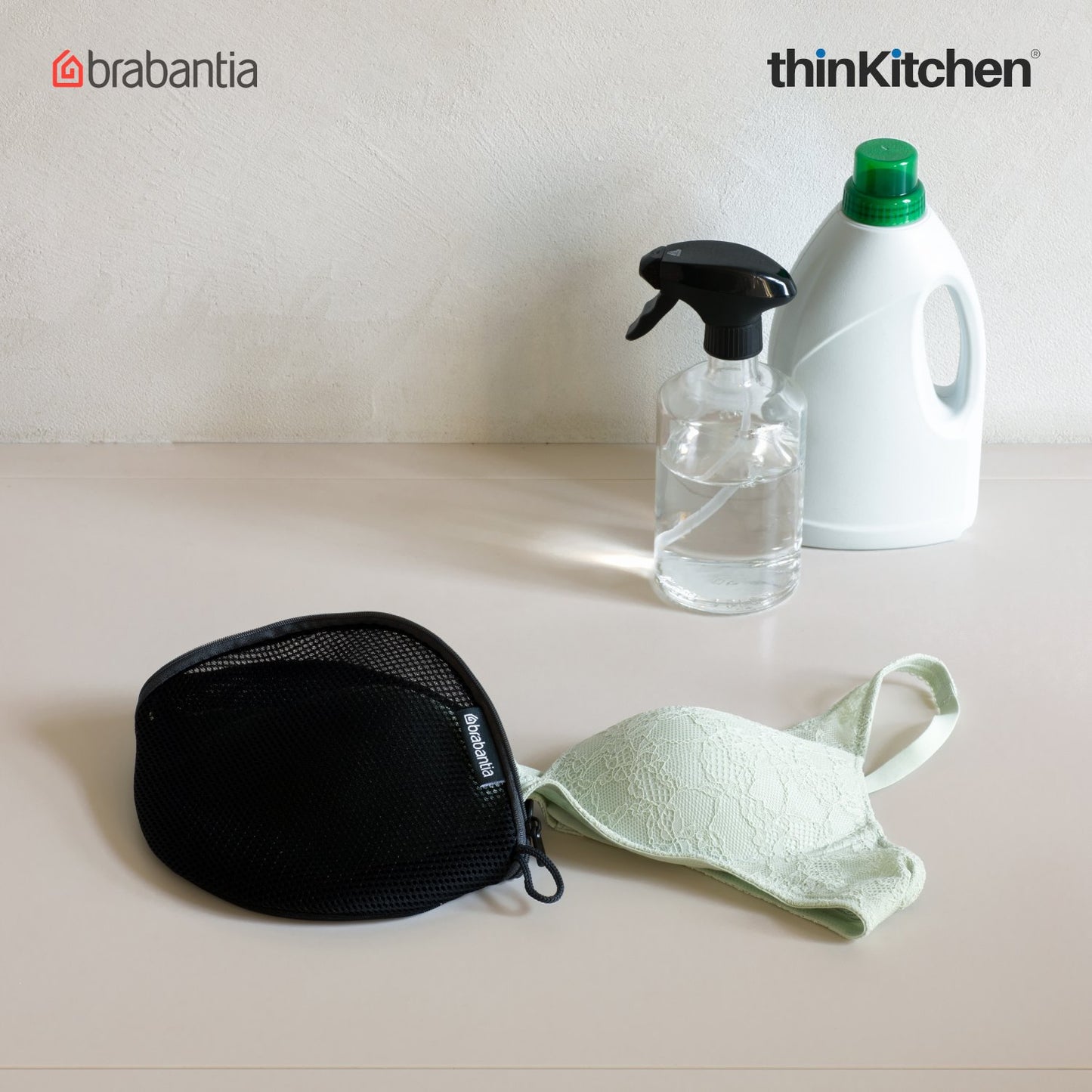 Brabantia Mesh Zip Up Laundry Bra Wash Bag Black
