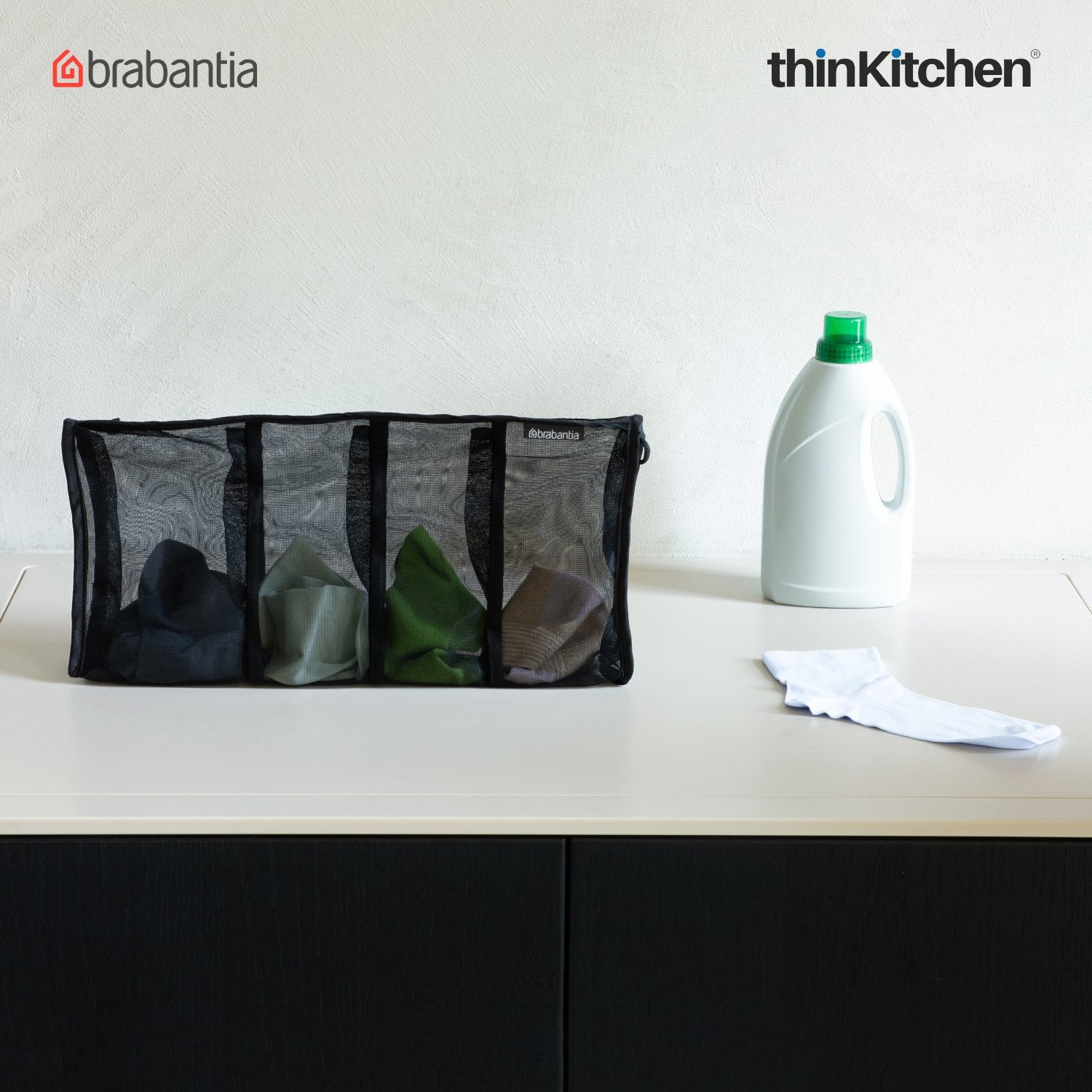 Brabantia Sock Wash Bag – Black | Mesh Laundry Bag for Socks & Delicates, Keeps Pairs Together in Washer & Dryer | Secure Zipper Closure & Durable Breathable Mesh - 2