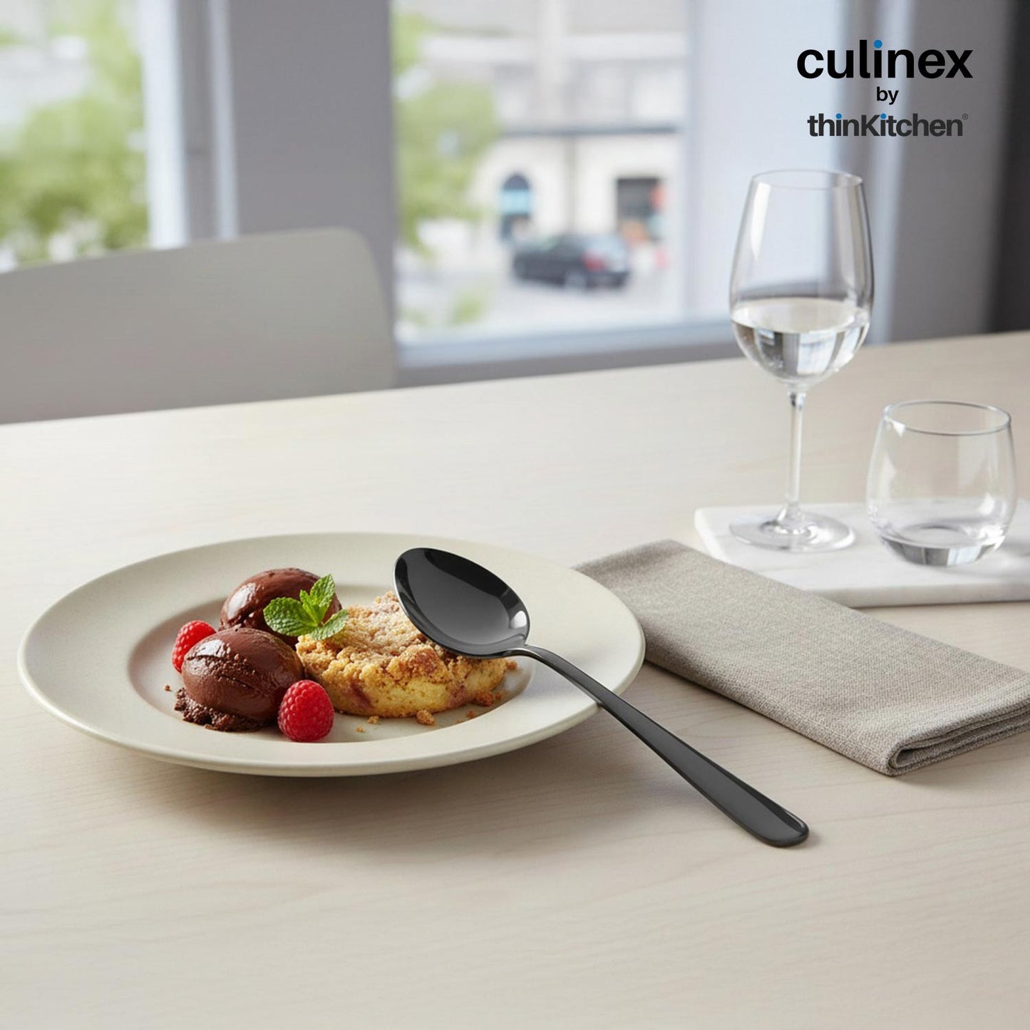 Culinex by thinKitchen|Dora 18/8 Stainless Steel - Black PVD Dinner Spoon Set of 6