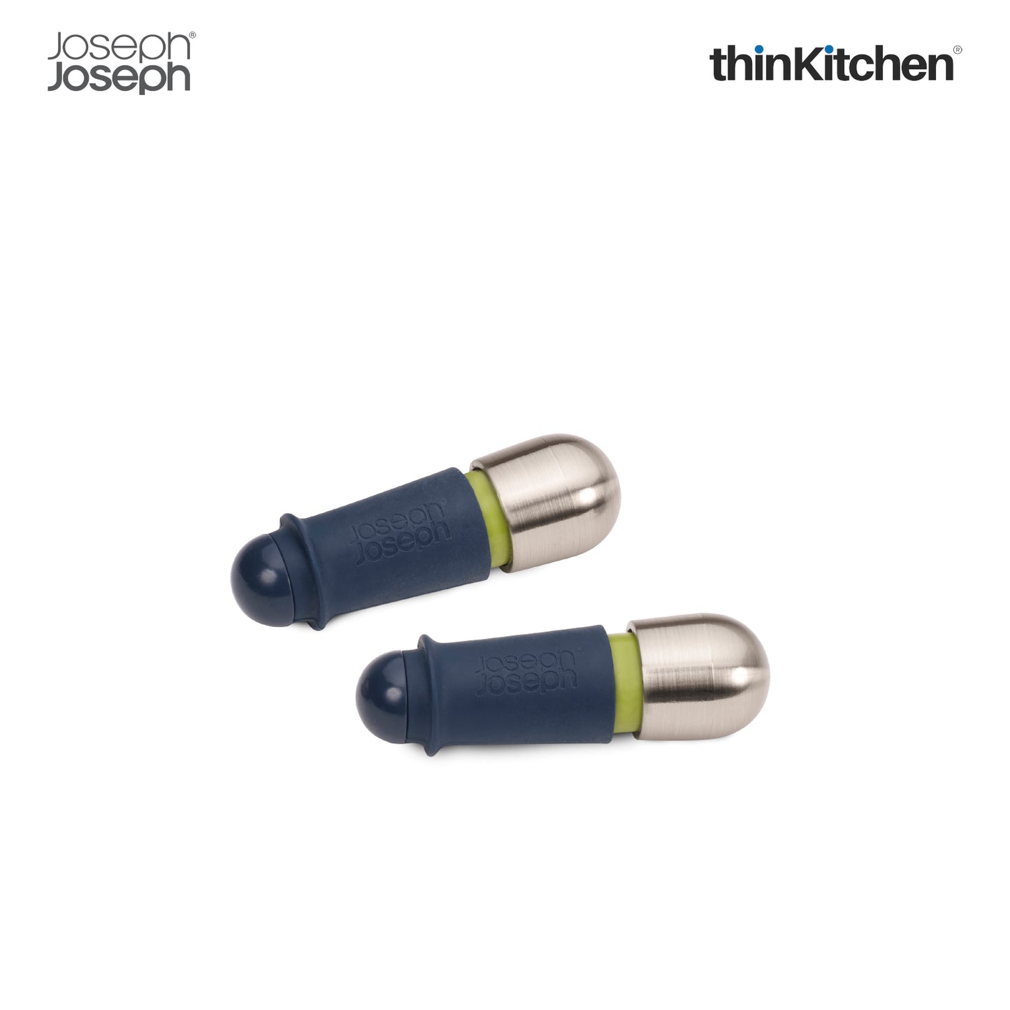 Joseph Joseph Barwise Twist Lock Wine Stoppers Set of 2 | Premium Wine Bottle Stoppers & Sealers | Airtight Leakproof Seal for Fresher Wine | Easy Twist-Lock Mechanism with Chrome-Plated Cap