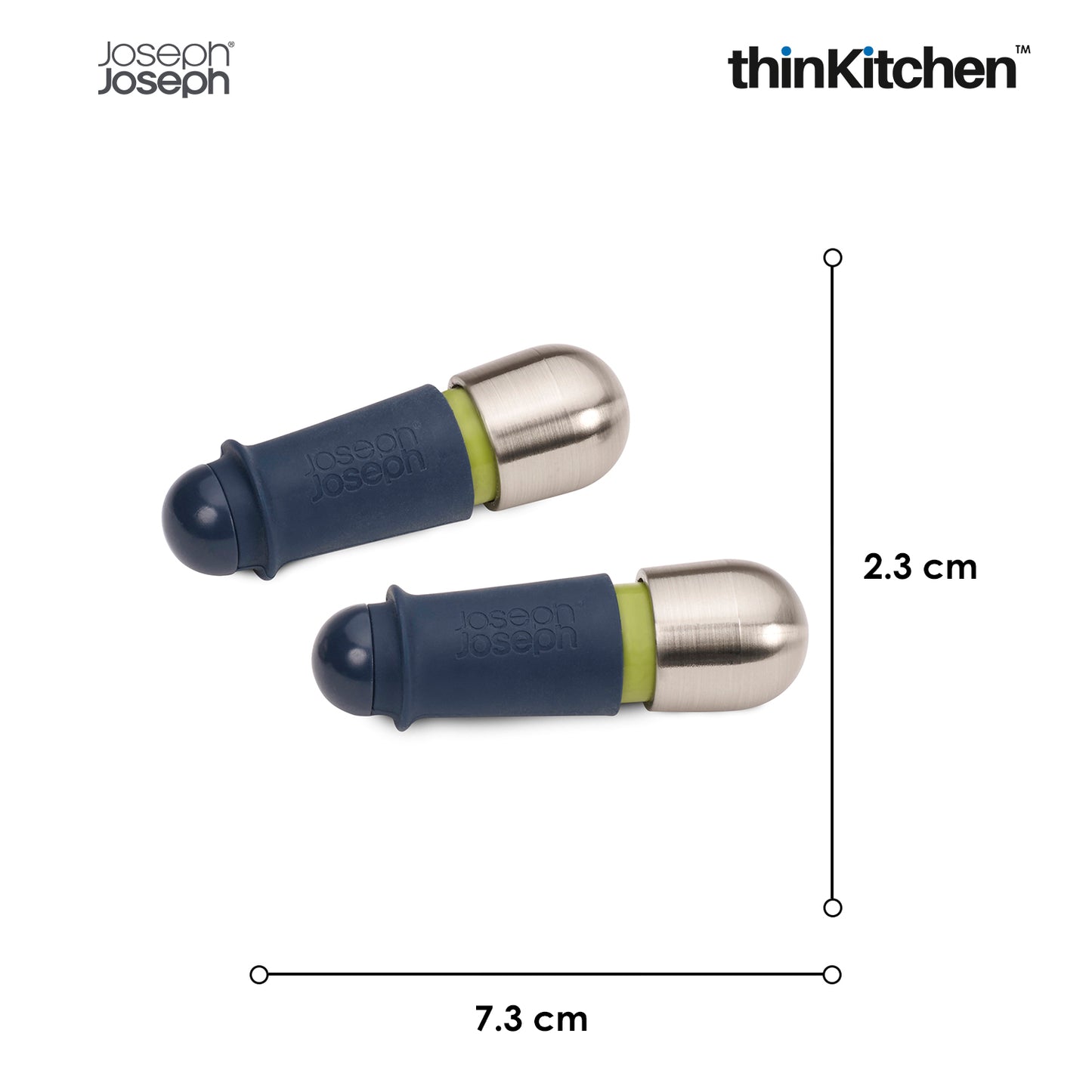 Joseph Joseph Barwise Twist Lock Wine Stoppers Set of 2 | Premium Wine Bottle Stoppers & Sealers | Airtight Leakproof Seal for Fresher Wine | Easy Twist-Lock Mechanism with Chrome-Plated Cap