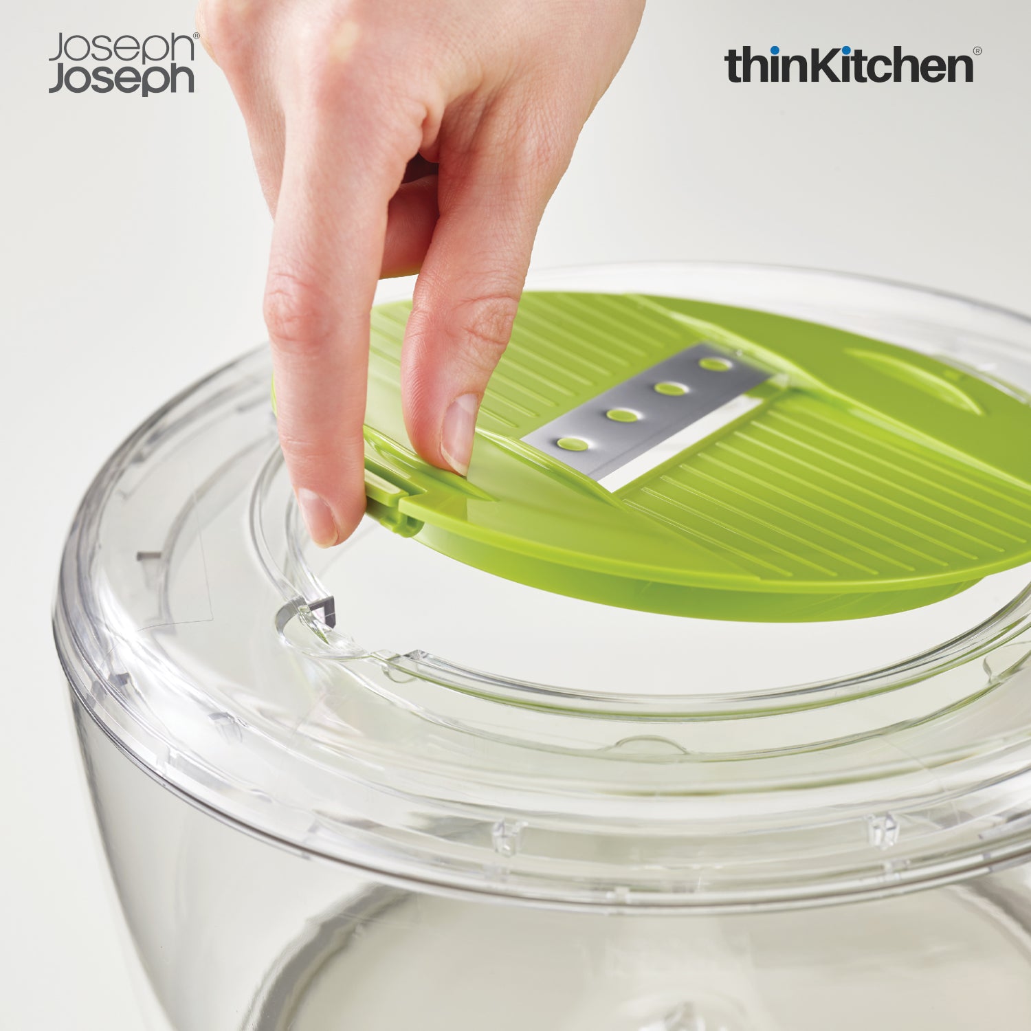 Joseph Joseph Multi Prep 4-Piece Salad Preparation Set – Premium Multicolour Salad Spinner, Spiralizer, Slicer & Grater with Non-Slip Base and Safe Finger Guard - 6