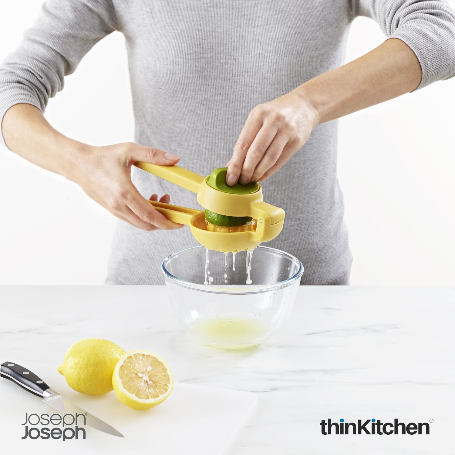 Joseph Joseph Juicemax Dual Action Citrus Press, Premium Manual Lemon Squeezer & Citrus Juicer, Easy-Squeeze Handles, Twist Reamer, Dishwasher Safe – Yellow - 4