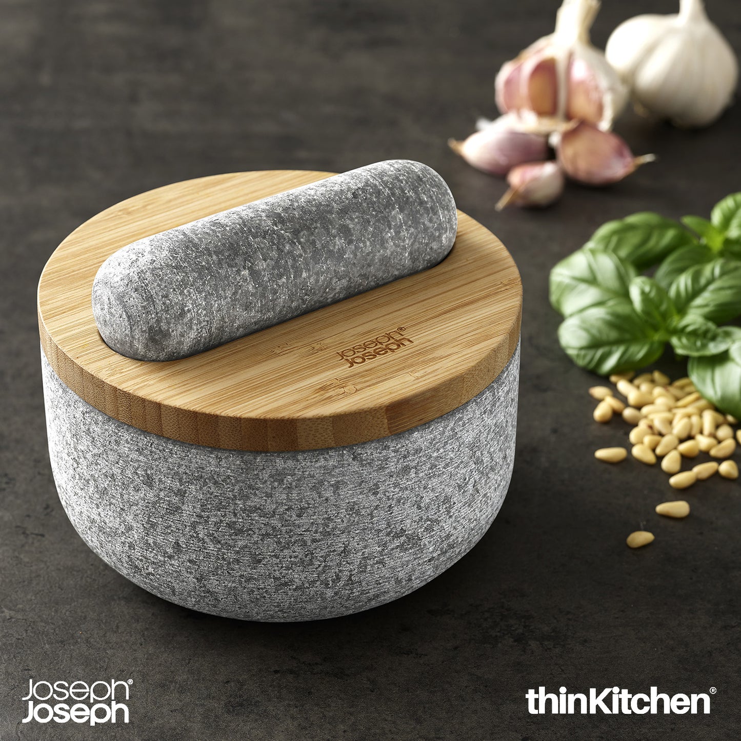 Joseph Joseph Dash™ Pestle & Mortar Set with Bamboo Lid