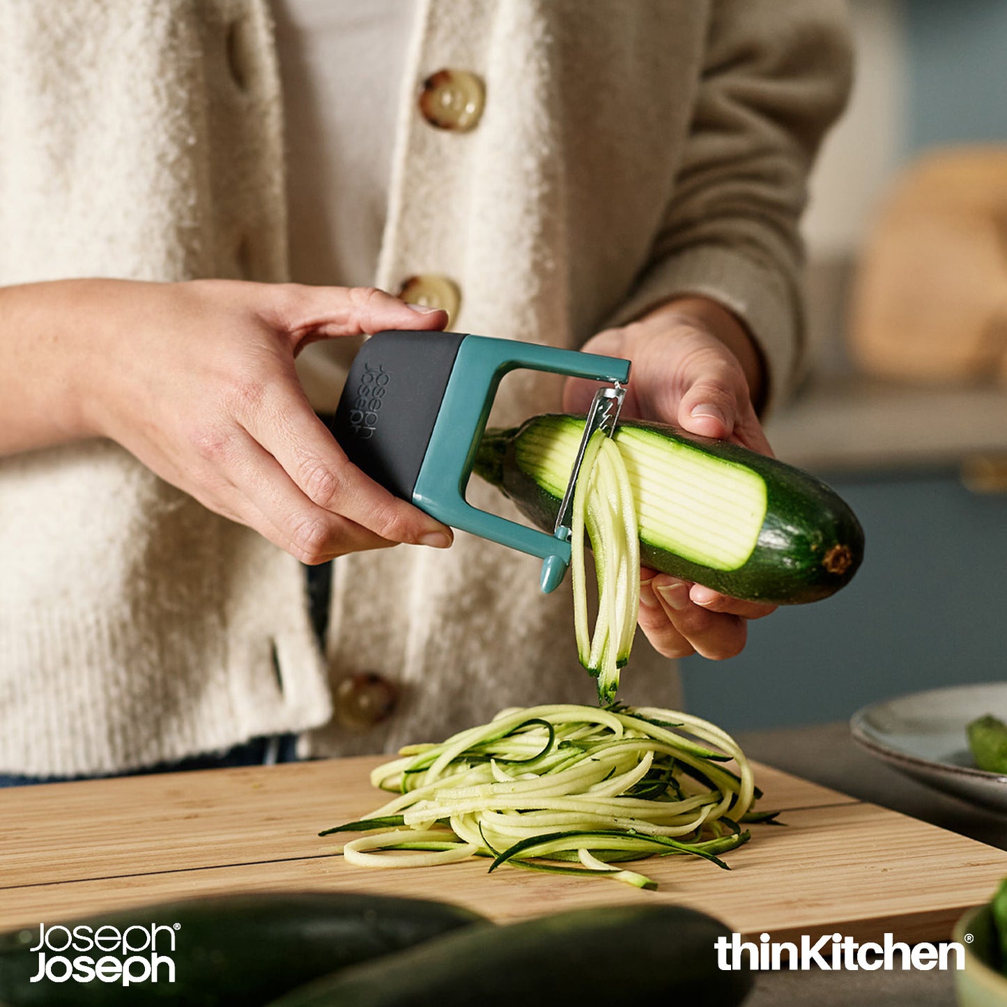 Joseph Joseph Duo Easy-Grip Julienne Peeler, Vegetable Kitchen Peeler and Potato-Eye Remover, Dark Opal
