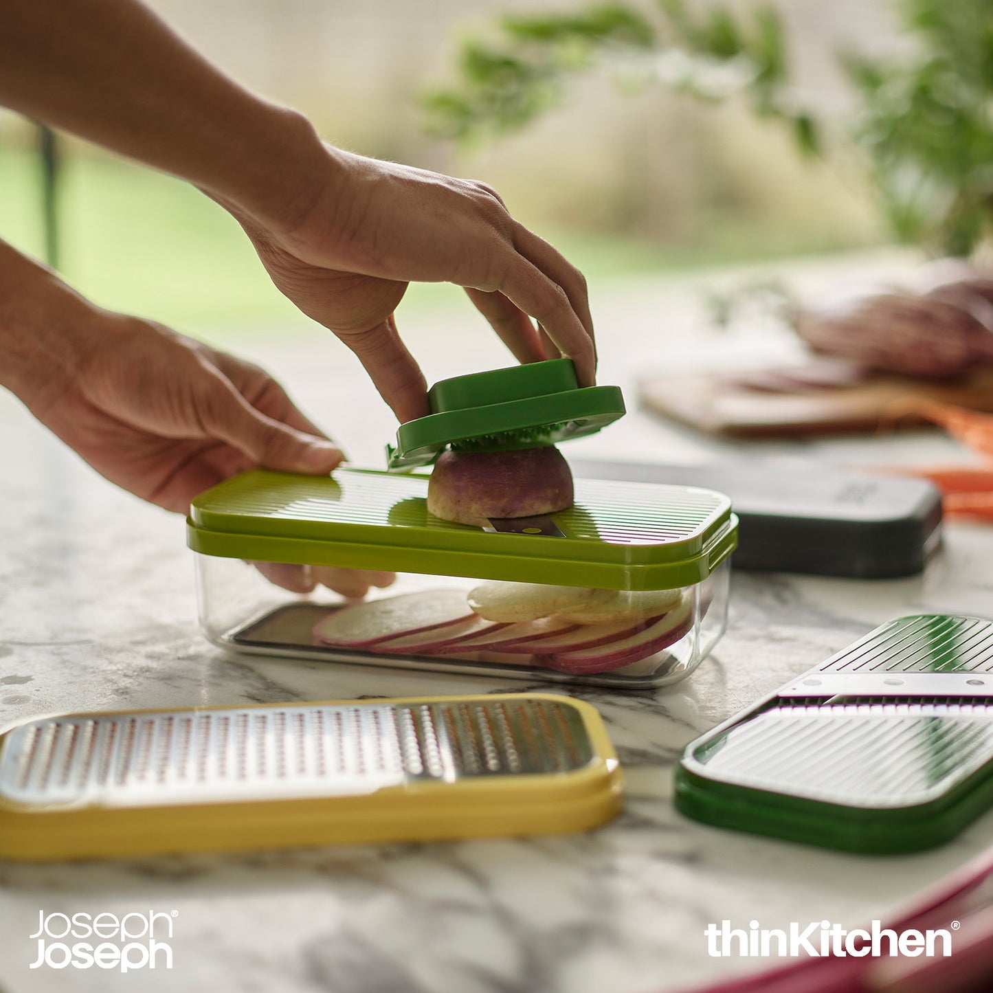 Joseph Joseph Multi-Prep Compact 4-in-1 chop, grate and slice set