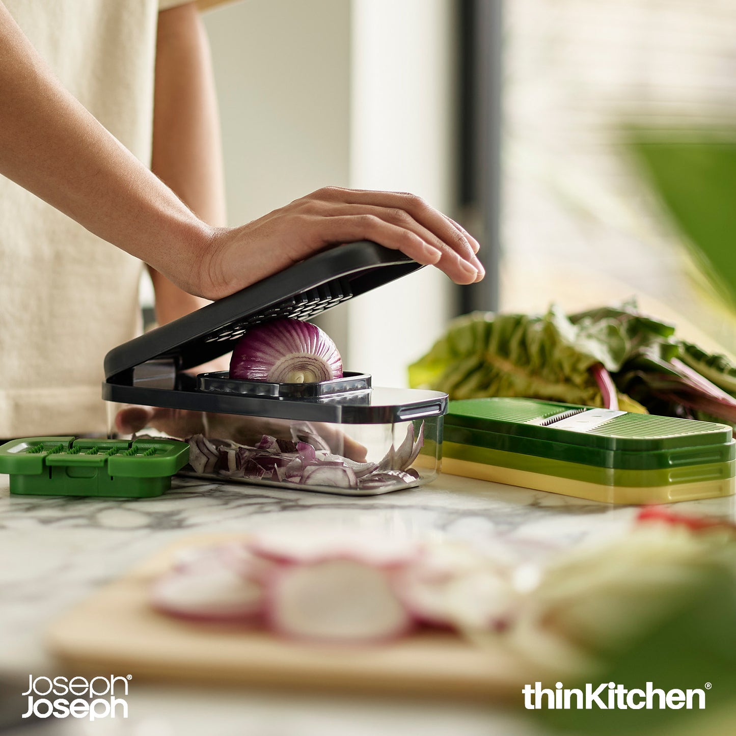 Joseph Joseph Multi-Prep Compact 4-in-1 chop, grate and slice set