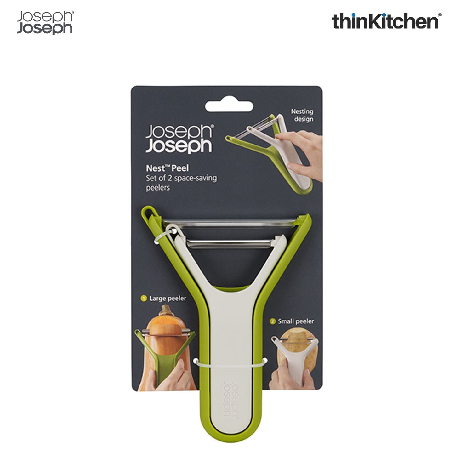 Joseph Joseph Set Of 2 Stainless Steel Peelers for Vegetable & Fruits | Dishwasher Safe