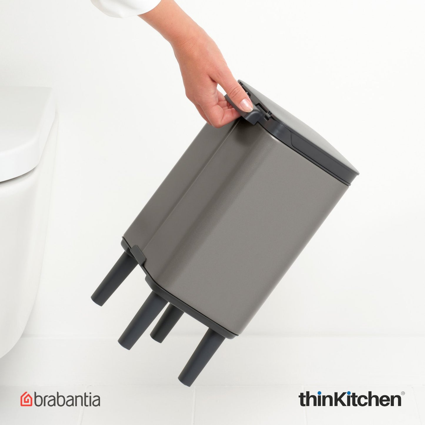 Brabantia Bo Waste Bin Hi 4 Litre Platinum