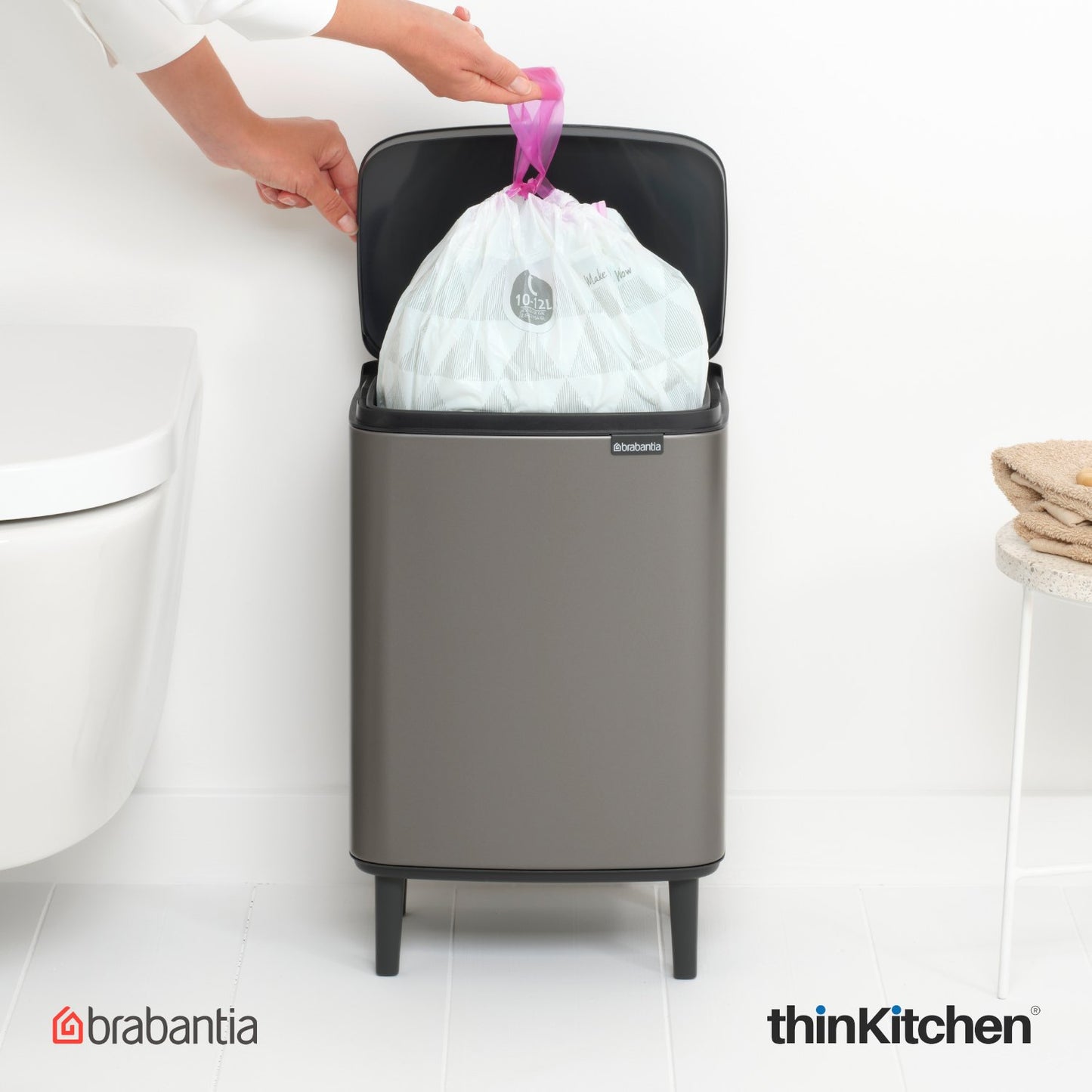 Brabantia Bo Waste Bin Hi 12 Litre Platinum 1