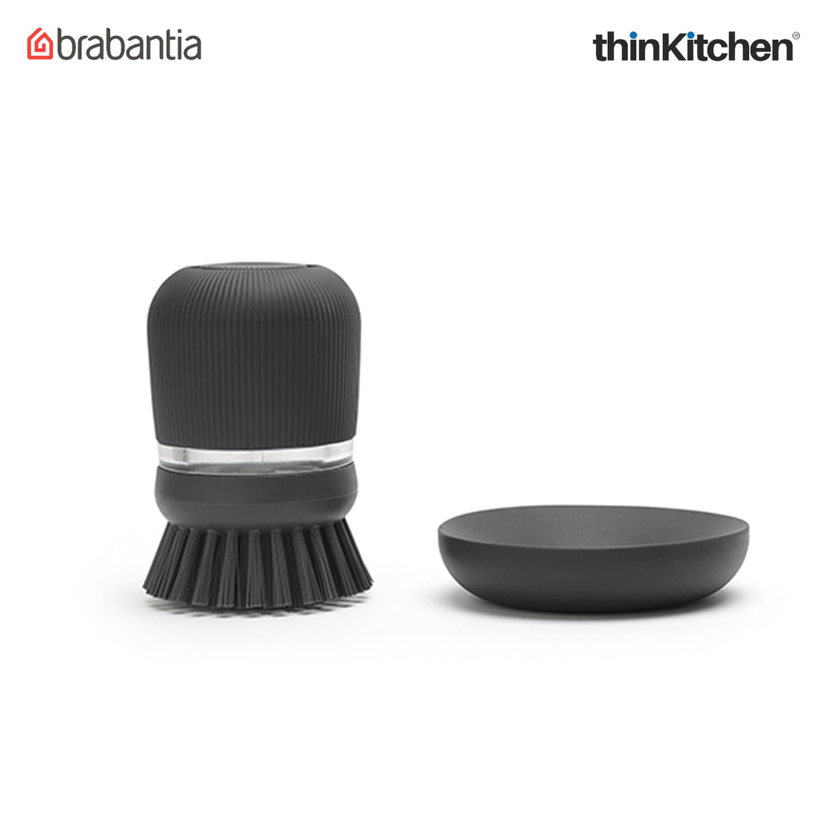 Brabantia Sinkside Soap Dispensing Dish Brush - Dark Grey
