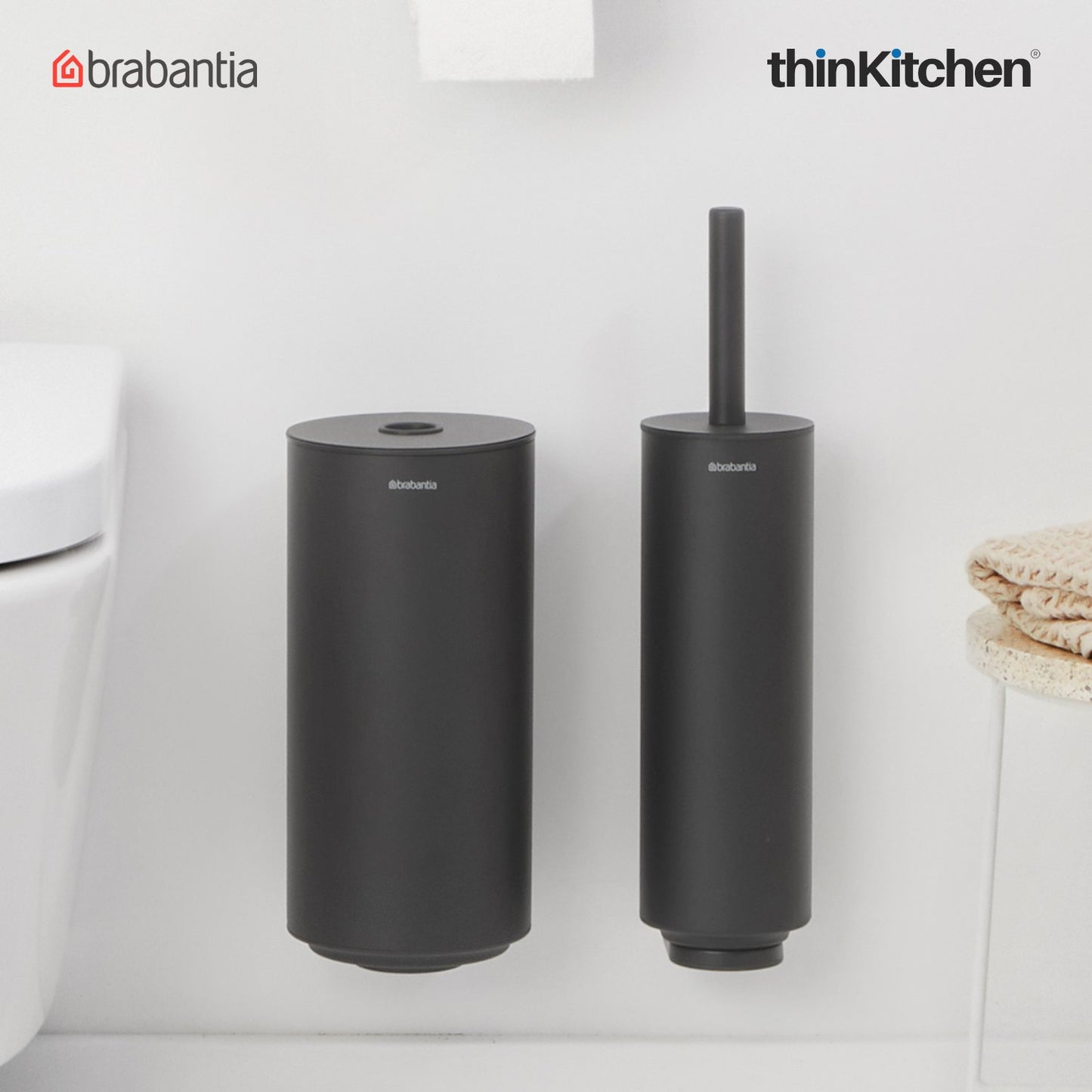 Brabantia Mindset Toilet Accessory Set Set Of 3 Grey