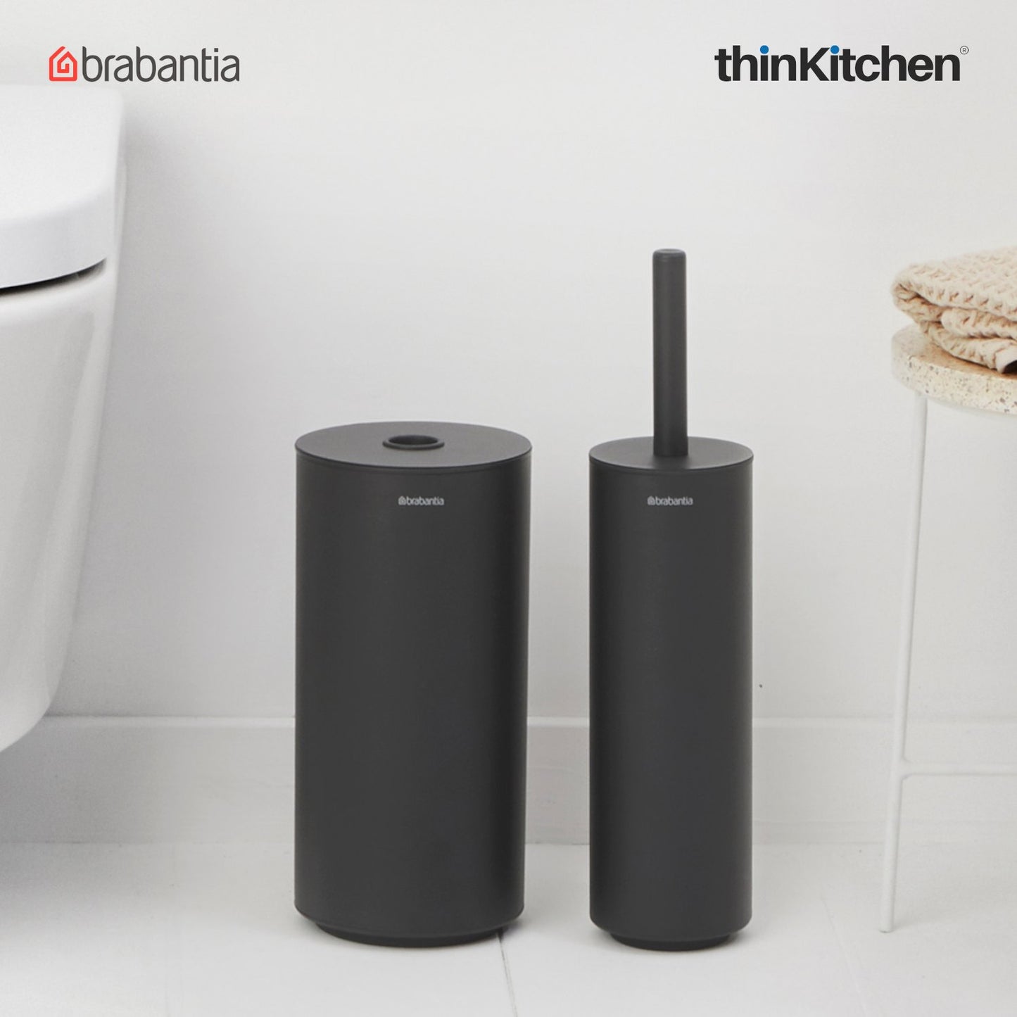 Brabantia Mindset Toilet Accessory Set Set Of 3 Grey