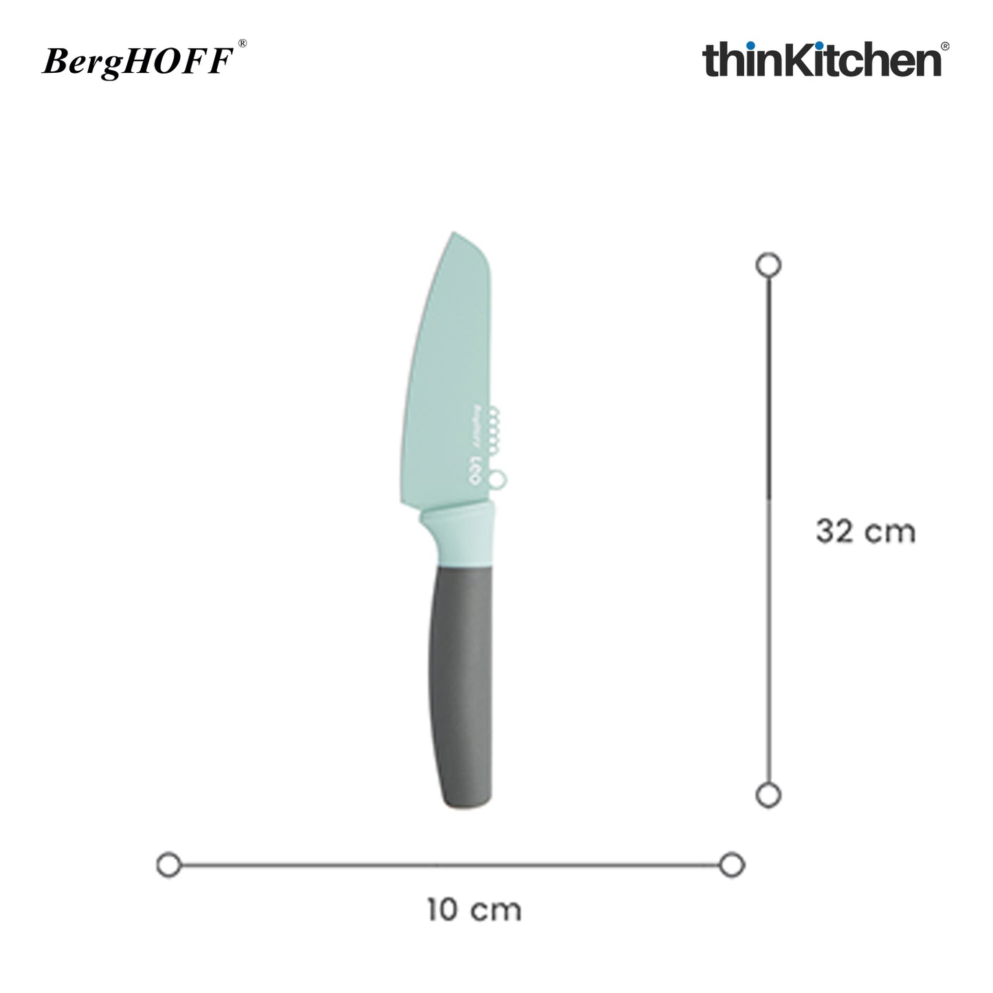 BergHOFF Leo Vegetable Knife With Zester 11 cm - Mint
