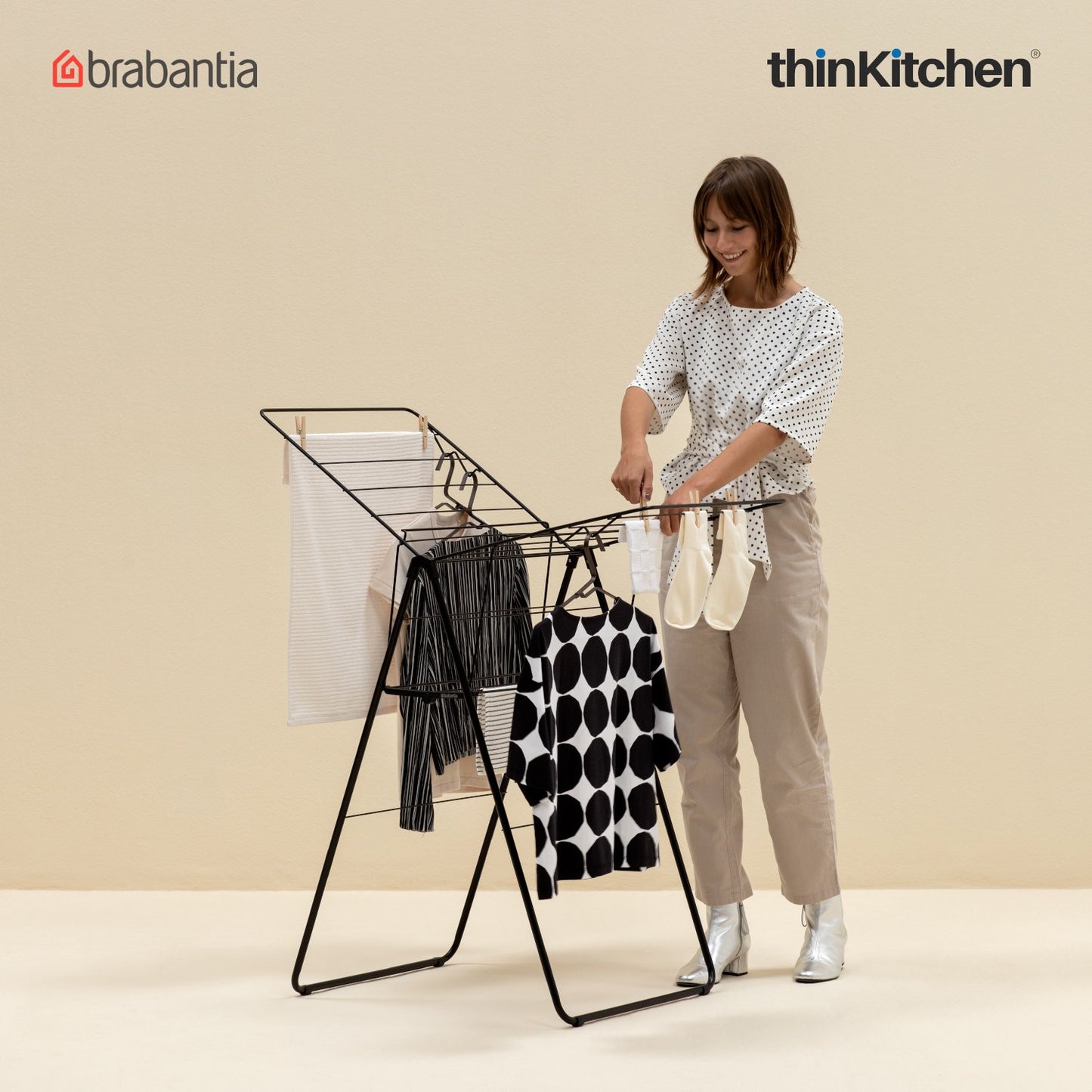 Brabantia Hangon Drying Rack 15 Meters Matt Black