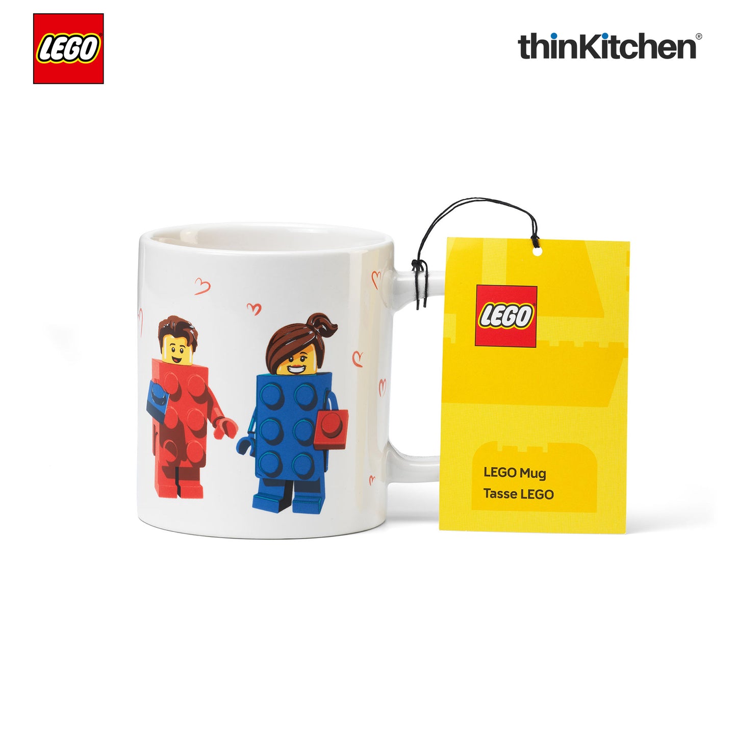 Lego Love Ceramic Coffee & Tea Mug 300ml for Kids & Adults | Durable Novelty Coffee Gift Mug