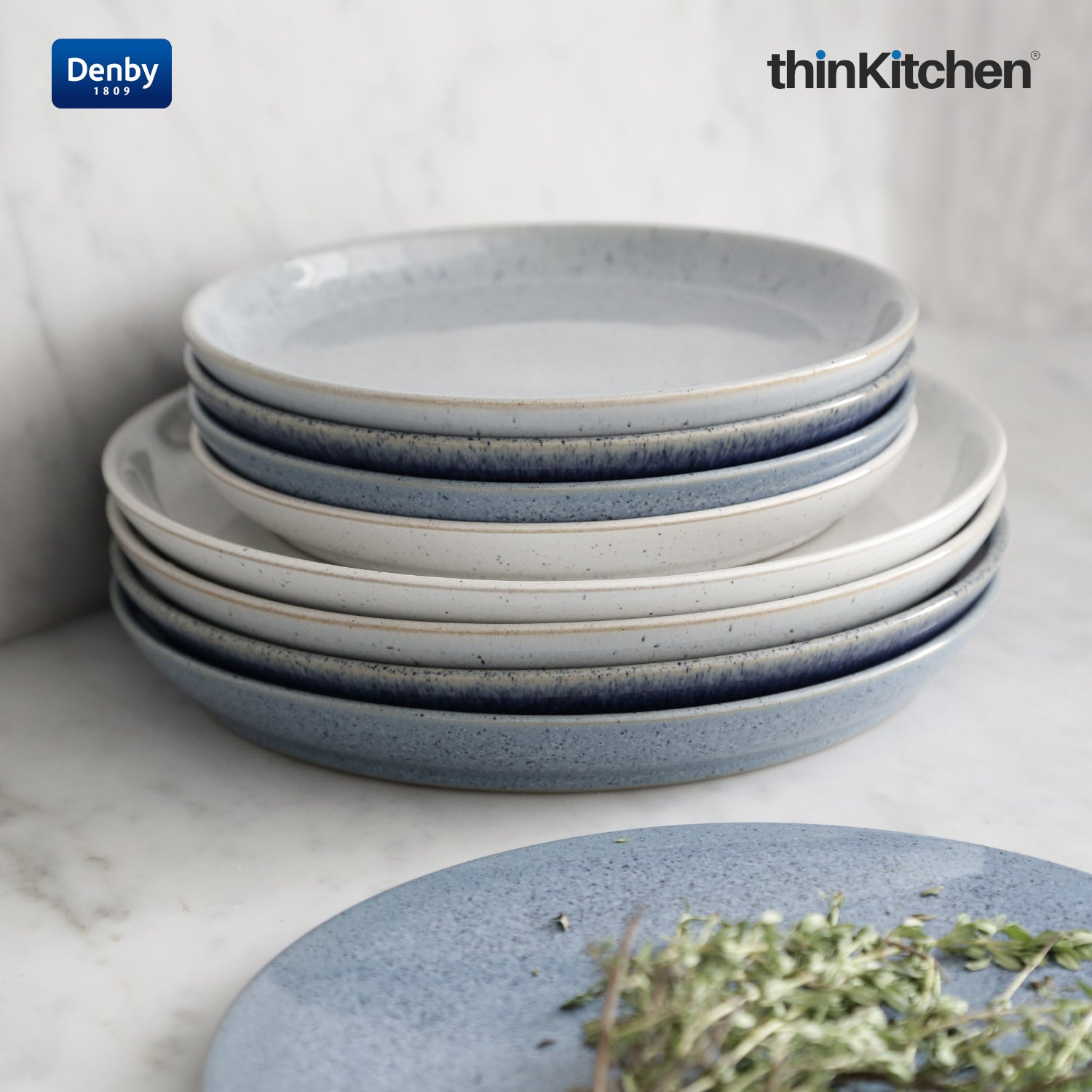 Denby Studio Blue Chalk Small Coupe Plate - 3