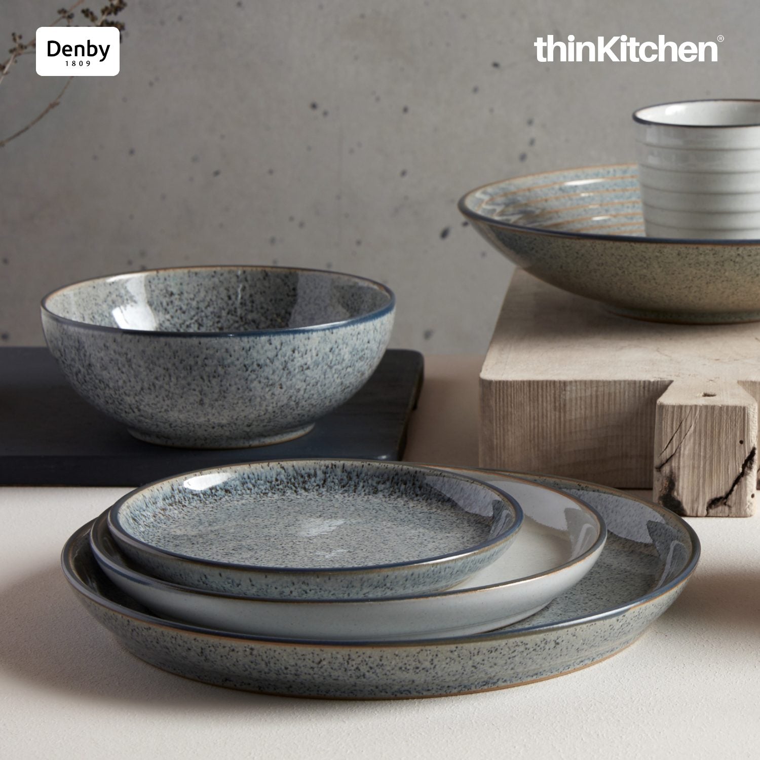 Buy Denby Studio Grey Medium Coupe Plate Online at thinKitchen