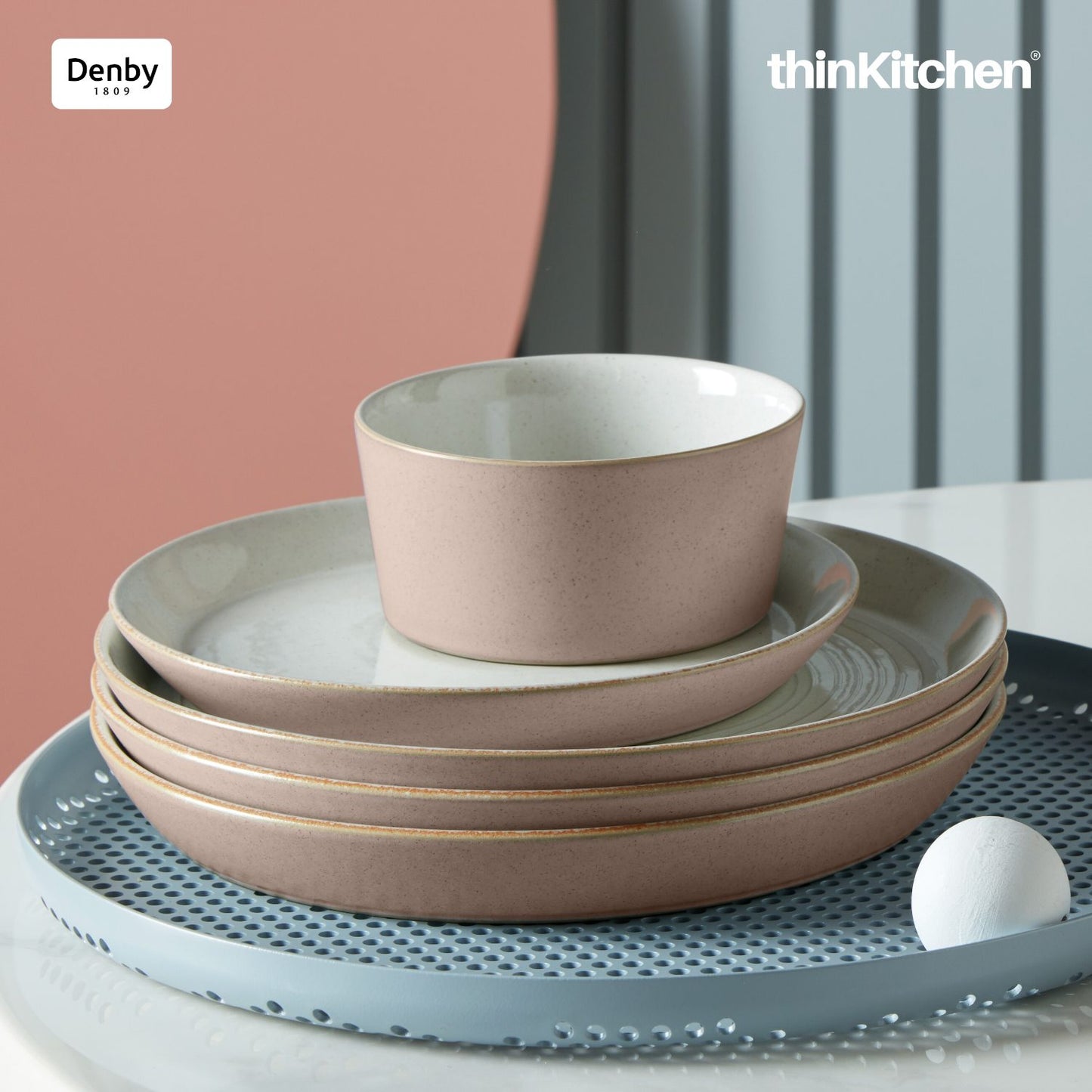 Denby Impression Pink Straight Rice Bowl