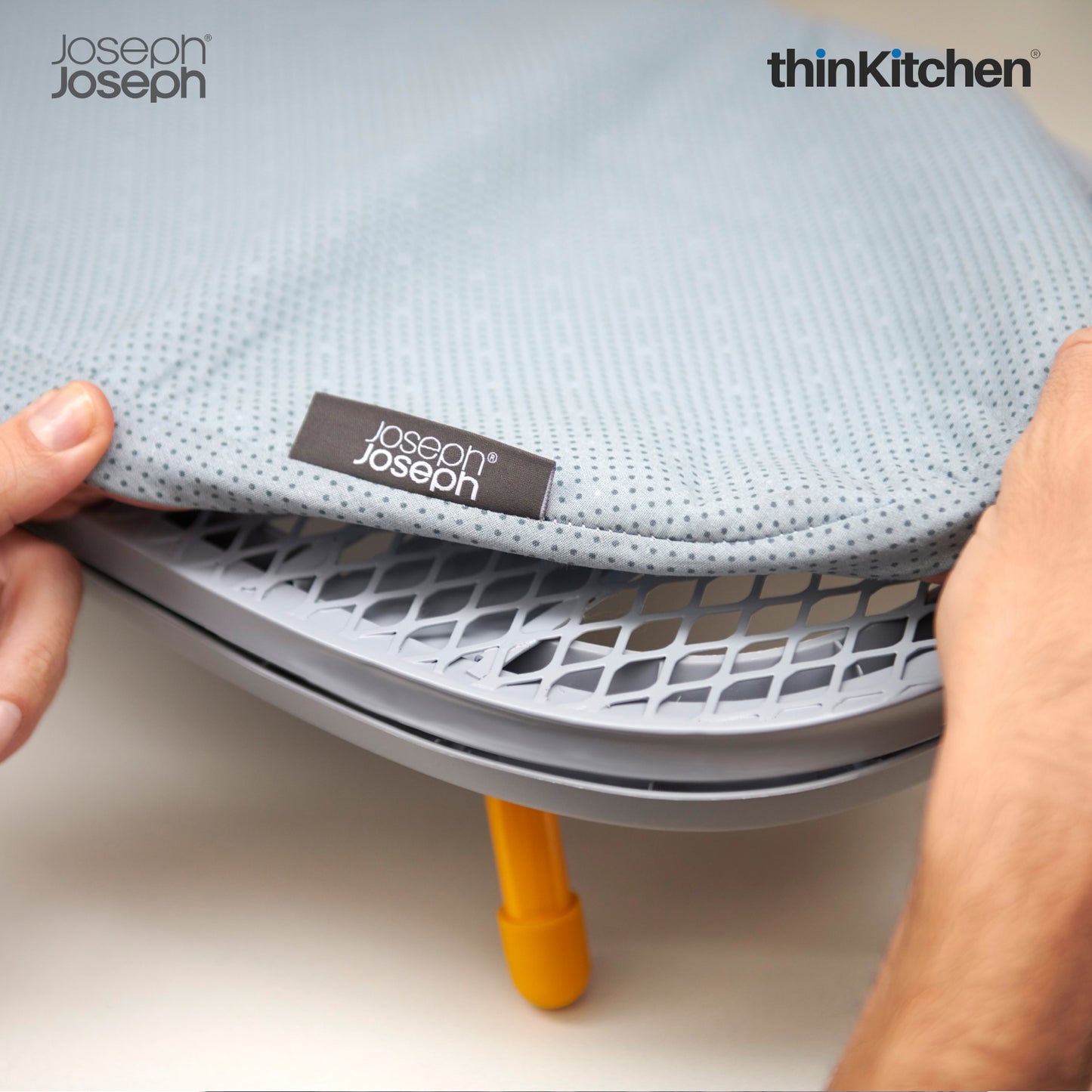 Joseph Joseph Pocket Folding Table Top Ironing Board – Grey | Compact Wall-Mounted Ironing Board with Iron Storage & Cotton Cover