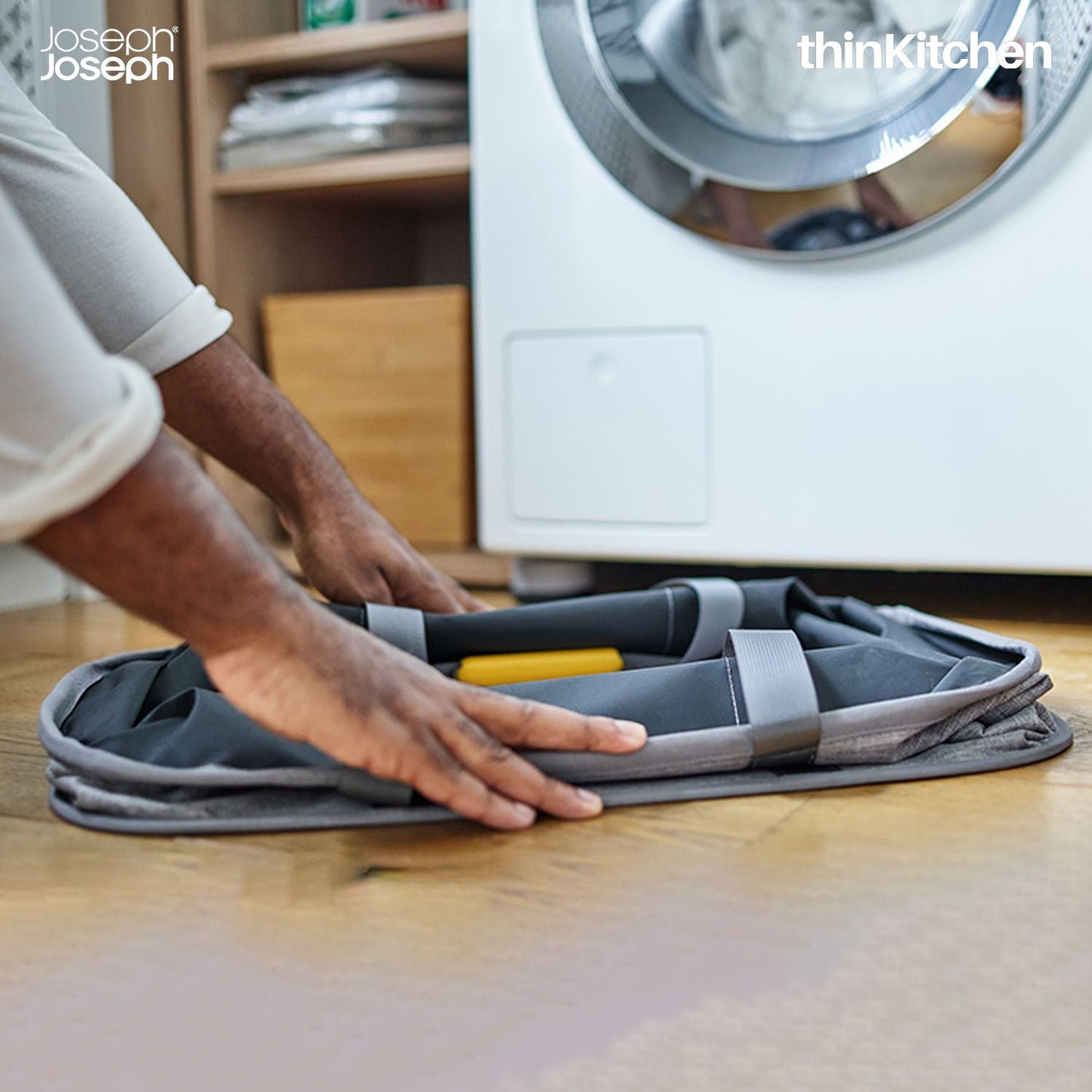 Joseph Joseph Laundry Combo: Pocket Plus Advanced Ironing Board Cover x Hold-All Collapsible 35L Laundry Basket
