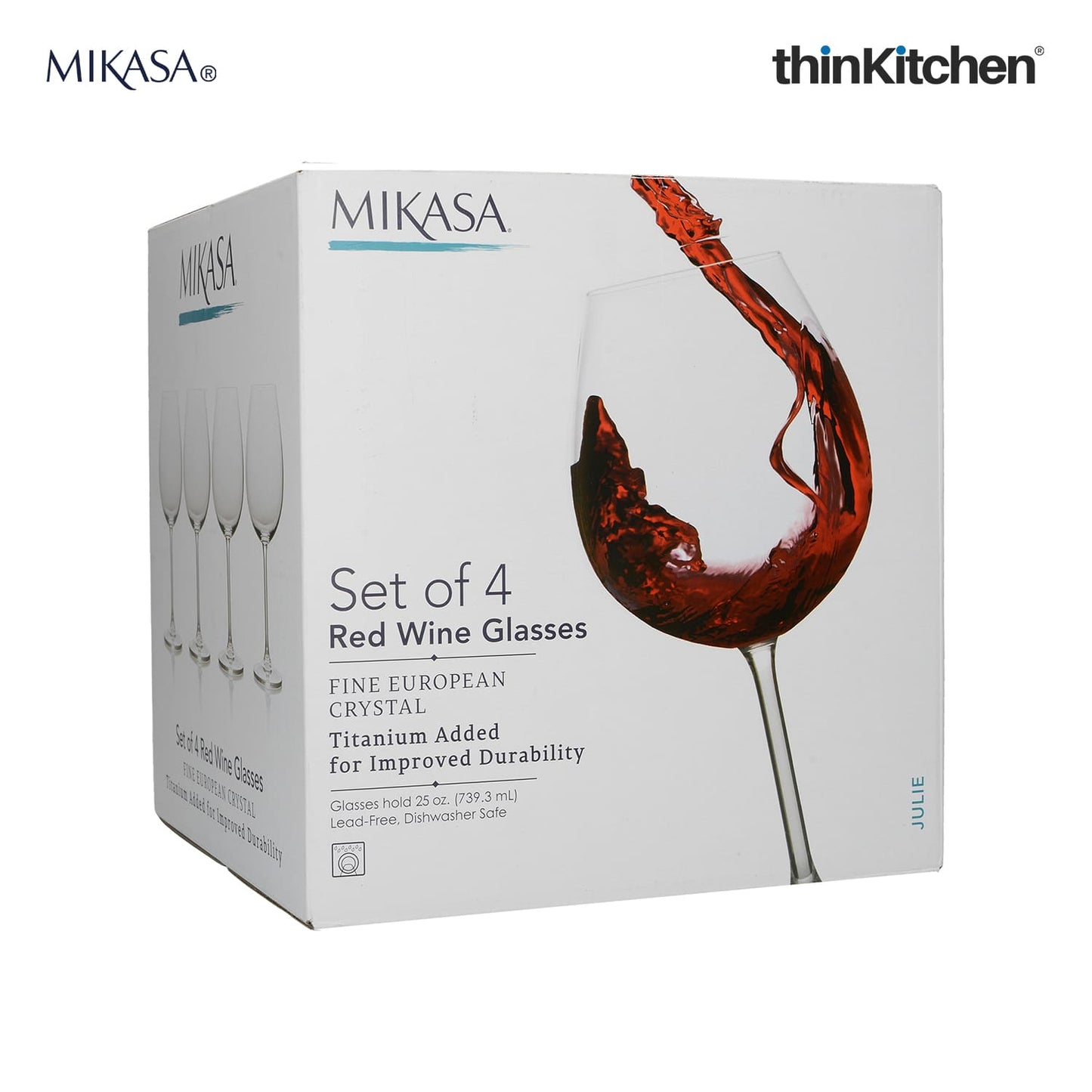 Mikasa Mikasa Glassware Mikasa Julie Set Of Four Red Wine Glasses, 468Ml, Gift Boxed
