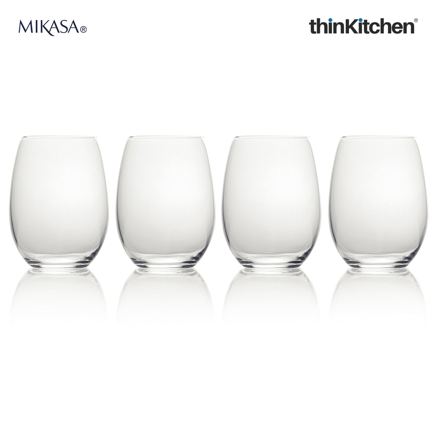 Mikasa Mikasa Glassware Mikasa Julie Set Of Four Stemless Wine Glasses, 561Ml, Gift Boxed