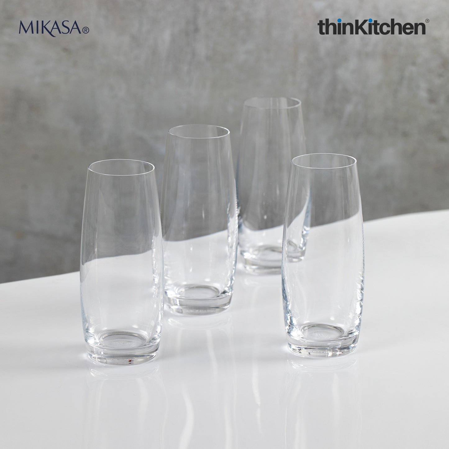 Mikasa Julie Stemless Flute Glasses – Set of 4 | Premium European Lead-Free Crystal Champagne & Wine Glasses | Durable Titanium-Reinforced Stemless Glassware for Elegant Entertaining
