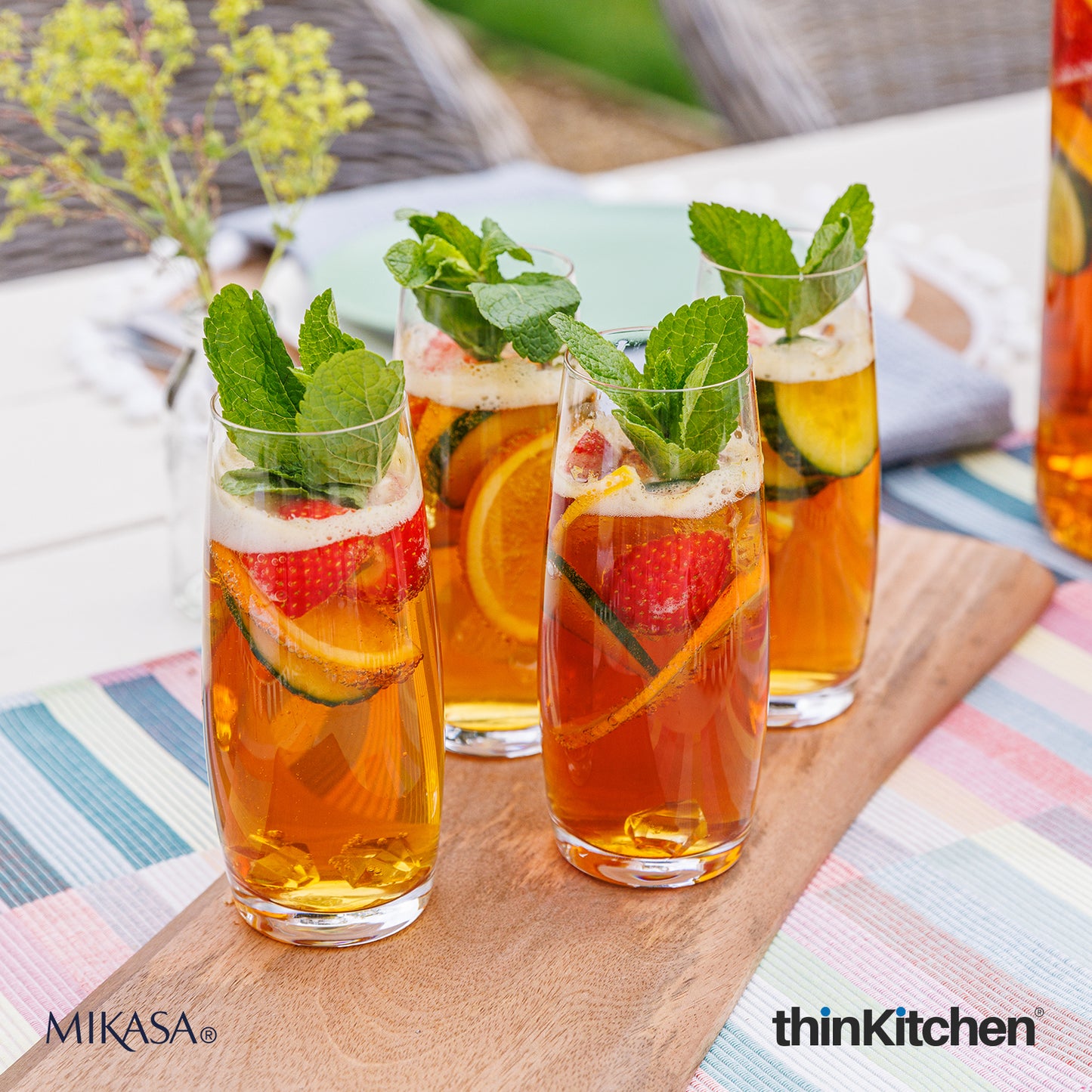 Mikasa Julie Stemless Flute Glasses – Set of 4 | Premium European Lead-Free Crystal Champagne & Wine Glasses | Durable Titanium-Reinforced Stemless Glassware for Elegant Entertaining