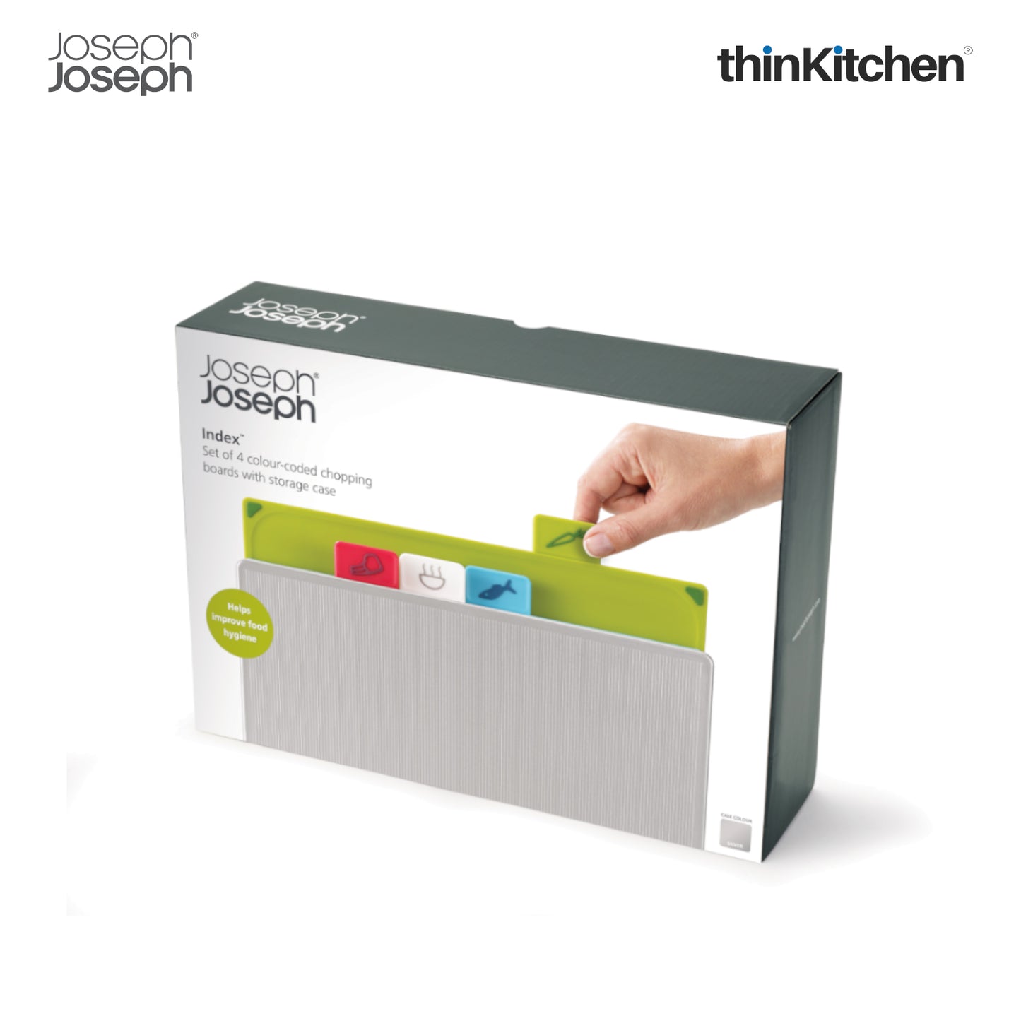 Joseph Joseph Index Chopping Board Set Silver