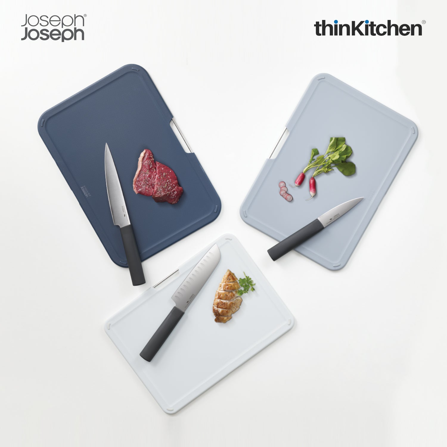 Joseph Joseph Nest Boards Plus 6-Piece Knife & Cutting Board Set – Premium Colour-Coded Chopping Boards & Knives with Storage Stand - 10