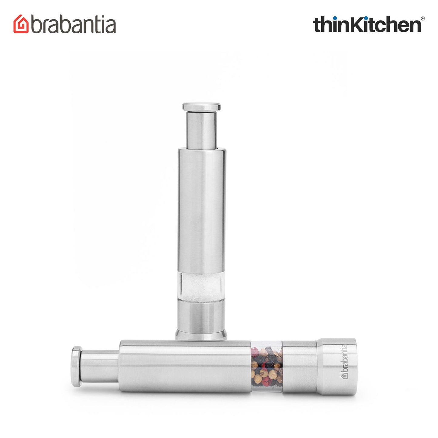 Brabantia Matt Steel Profile Salt and Pepper Crusher Set