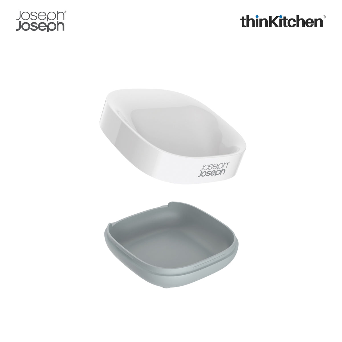 Joseph Joseph Bathroom Slim Compact Soap Dish, Grey thinKitchen