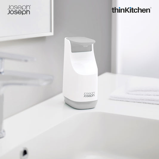 Joseph Joseph Bathroom Slim™ Compact Liquid Soap Dispenser for Bathroom, Kitchen - Grey, 350ml|UK Crafted For thinKitchen