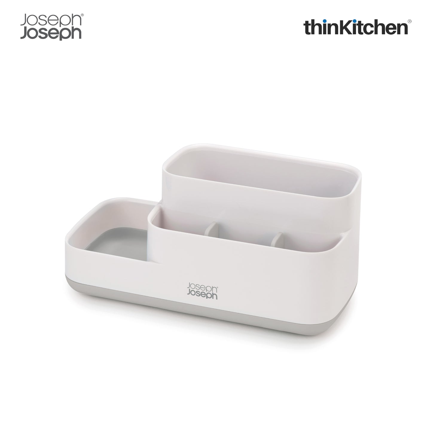 Joseph Joseph Easystore Bathroom Caddy Grey | Compact Organizer with Multi-Size Compartments | Stylish Storage for Makeup, Grooming Tools & Essentials