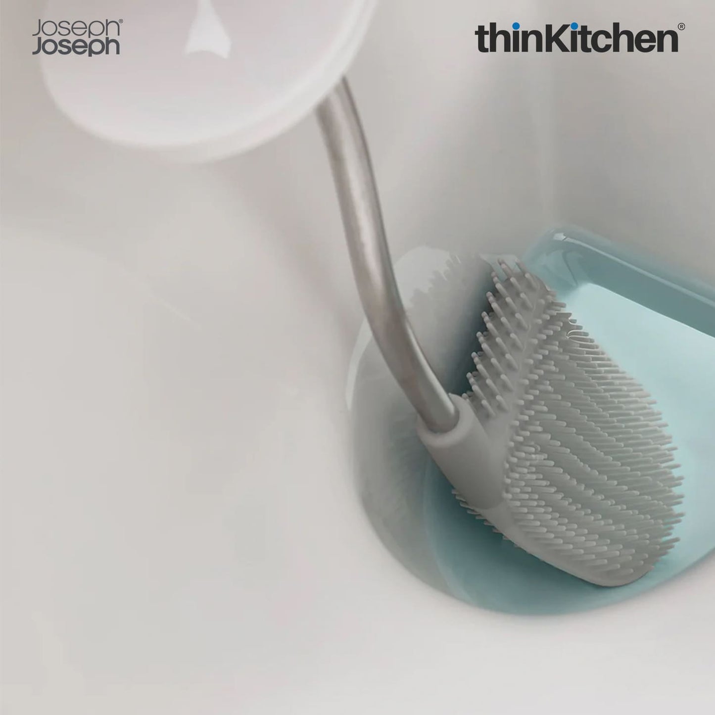 Premium Bathroom Toilet Brush with Storage Caddy – Flex Plus , Grey | UK Crafted For thinKitchen