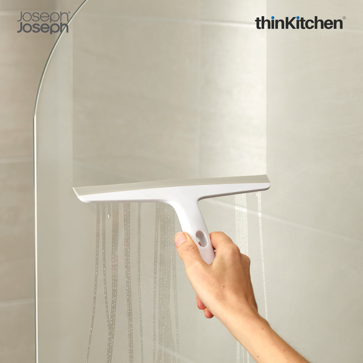 Joseph Joseph EasyStore Slimline Squeegee with Storage Hook Grey