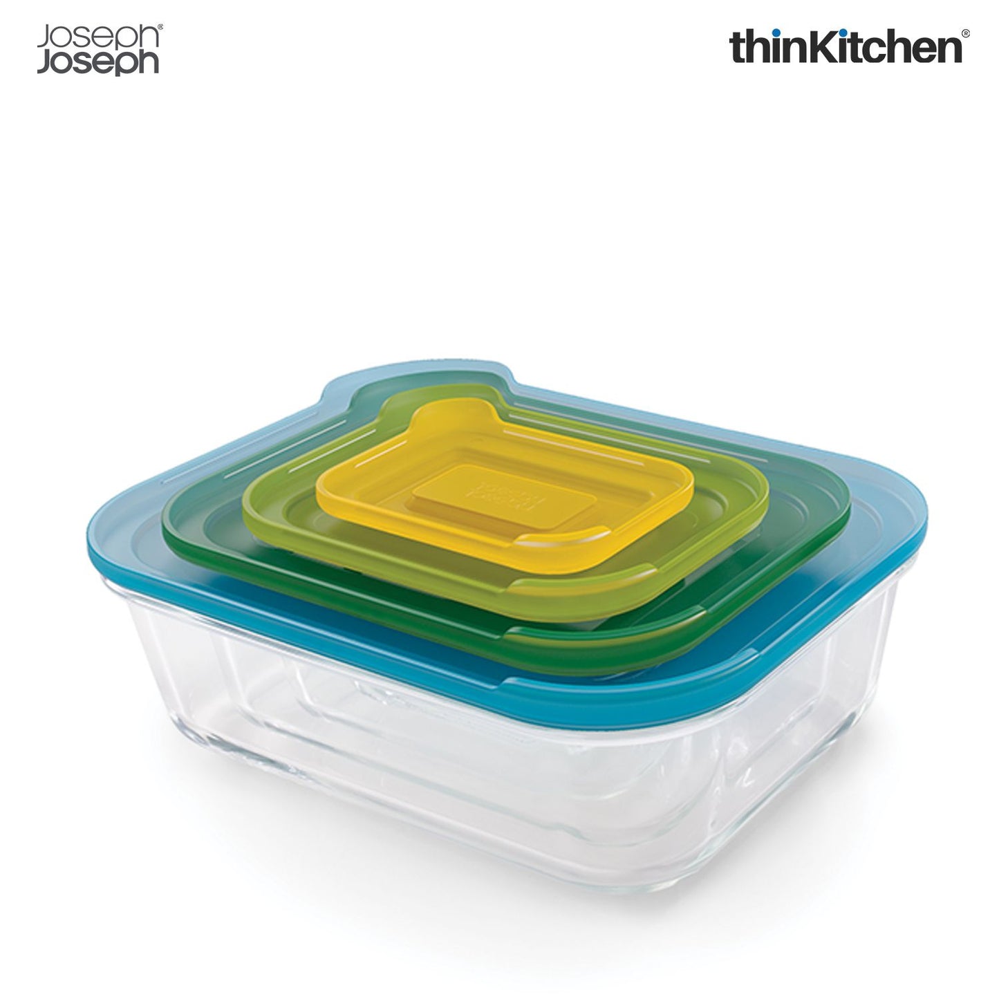 Joseph Joseph Set Of 4 Glass Containers with Airtight Lids | Oven & Freezer Safe