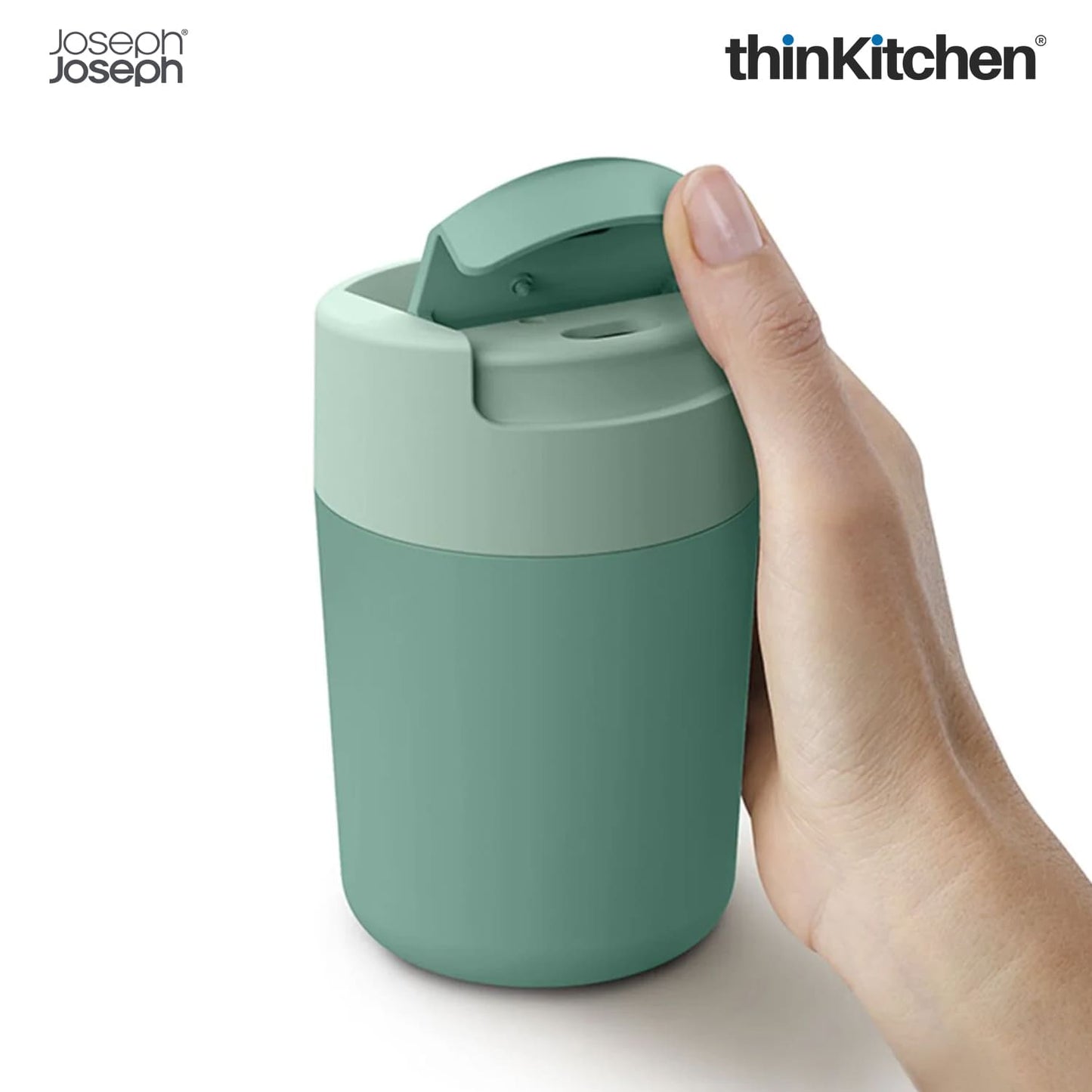 Joseph Joseph Insulated Leak Proof Tea, Coffee Mug with Flip Top Lid - Green