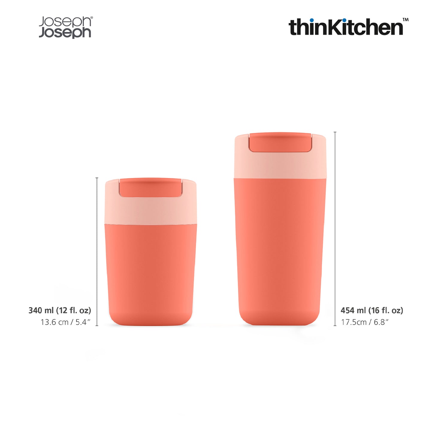 Joseph Joseph Hydration Sipp Travel Mug 340 Ml Coral