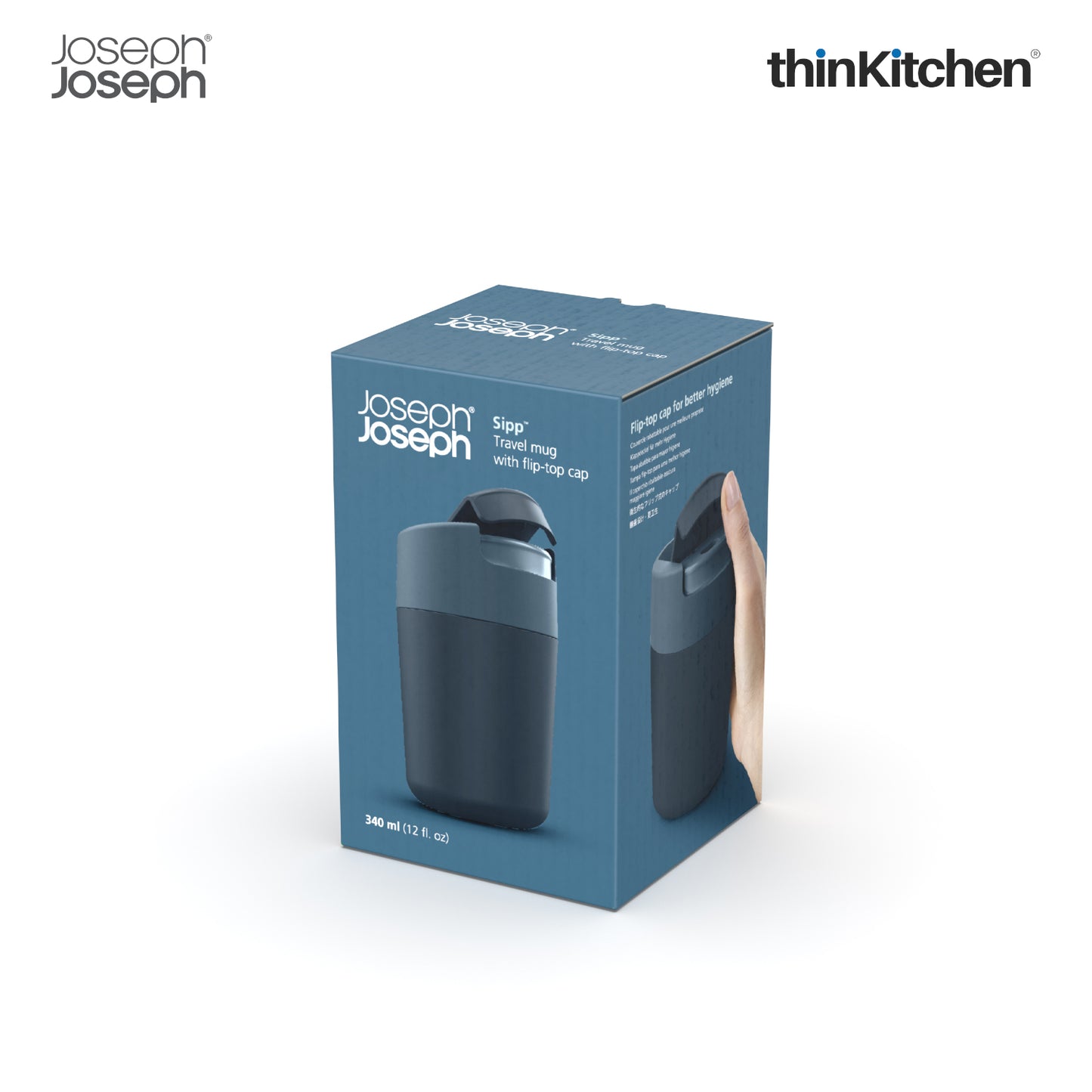 Joseph Joseph Sipp Travel Mug 340 Ml | Blue Travel Mug With Hygenic Lid