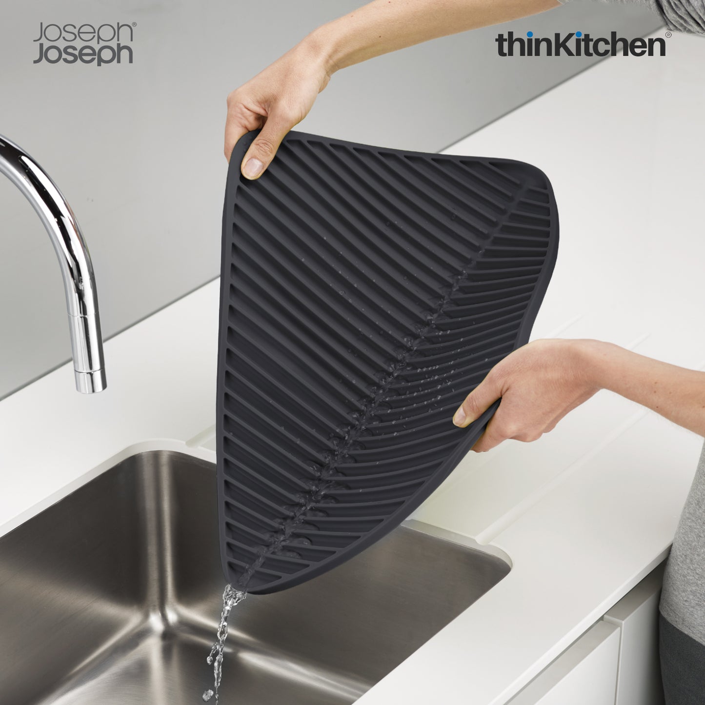 Joseph Joseph Flume Floding Large Draining Mat Grey