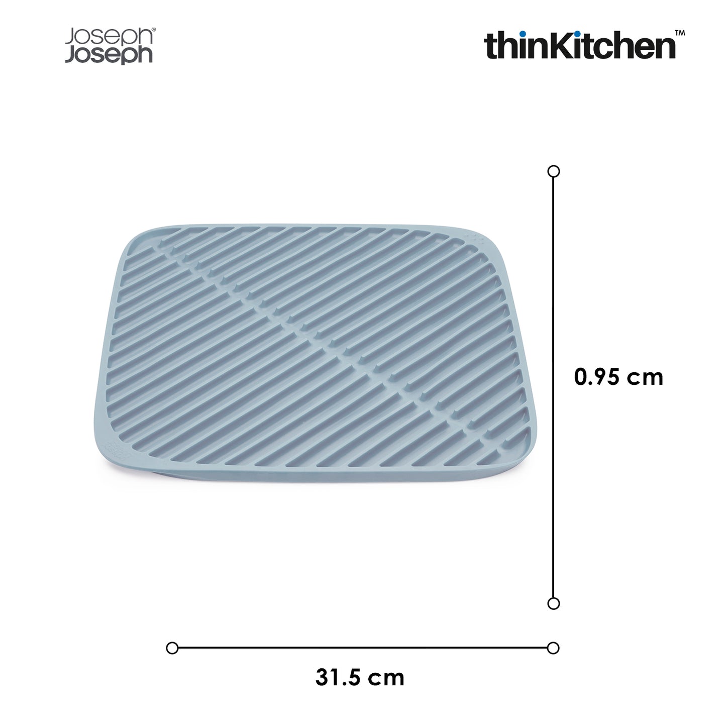 Joseph Joseph Flume Dish Draining Mat Small Light Blue