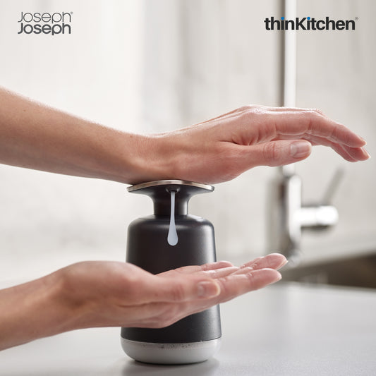 Joseph Joseph Presto Soap Dispenser Grey – Hygienic, Large Pump, Wrist-Operable, Non-Slip, Ideal for Messy Hands – 250ml
