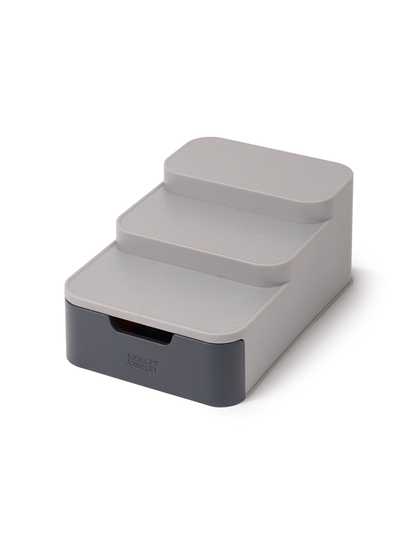 Joseph Joseph International Compact 3-Tier Shelf Organizer with Drawer for Kitchen, Cupboards - CupboardStore™, Grey