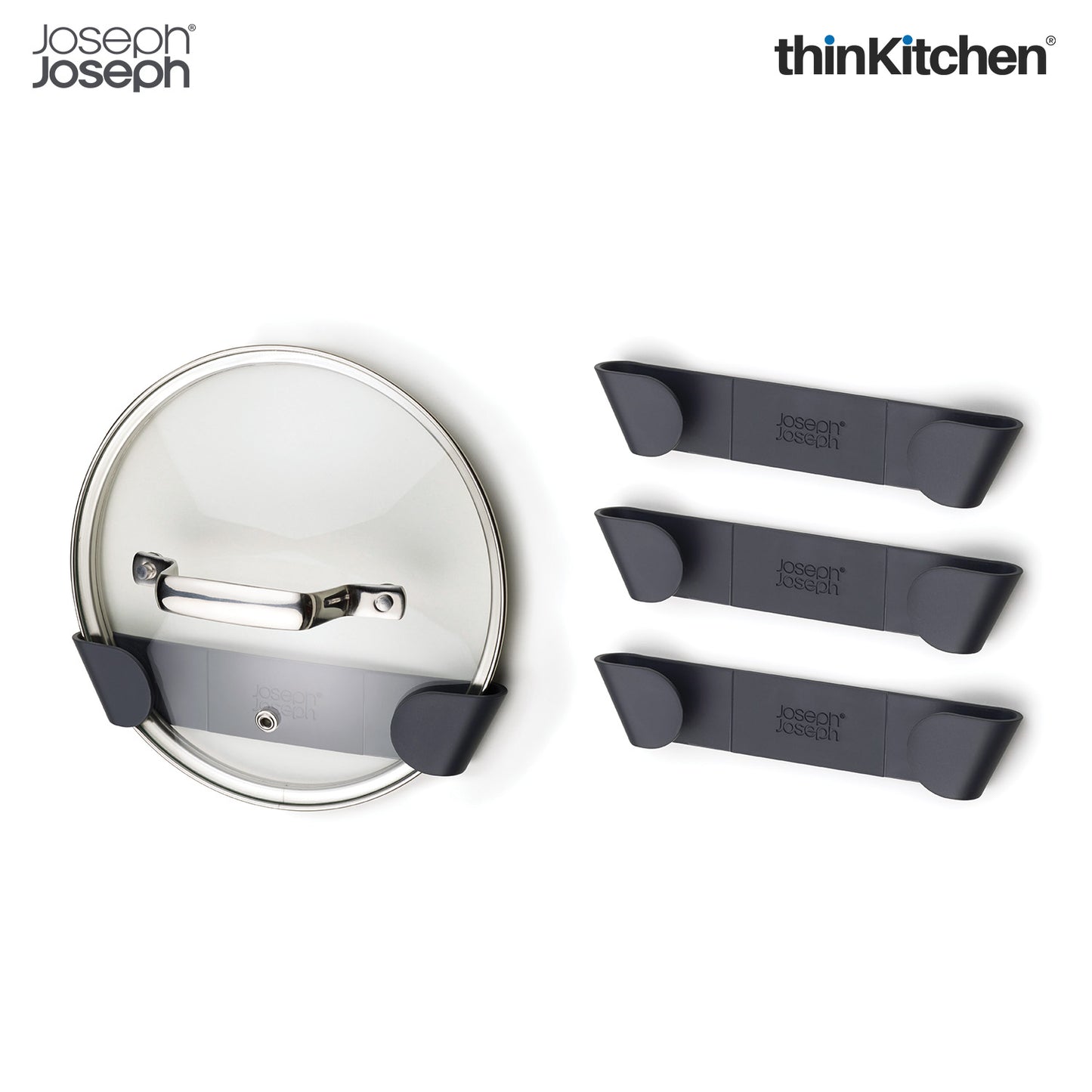 Joseph Joseph 85149 CupboardStore Cabinet Door Pan Lid Organizer, Set of 4, Gray