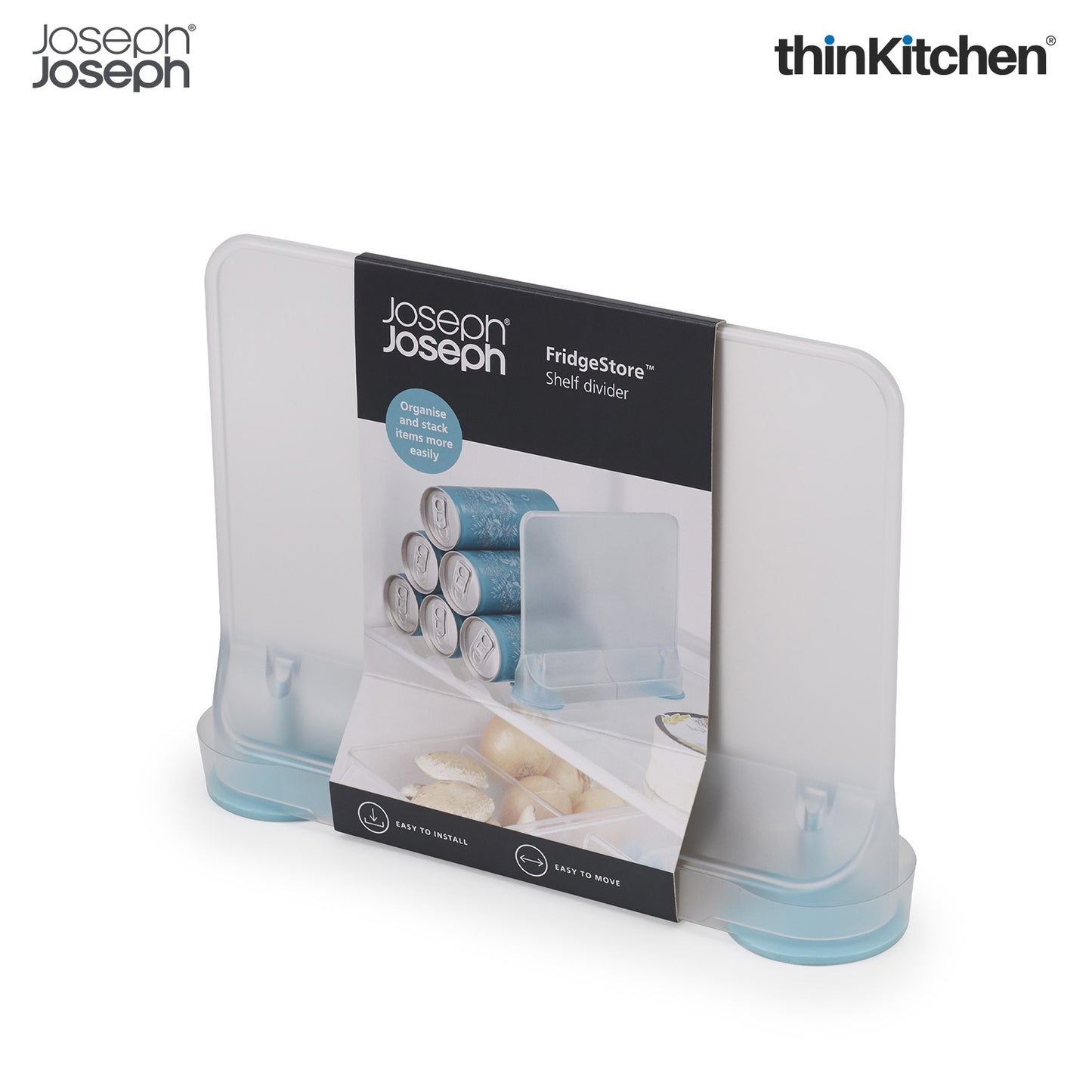Joseph Joseph Premium Clear Transparent 8" x 6" Partition, Organizer, Divider for Fridge, Food Storage Seperator