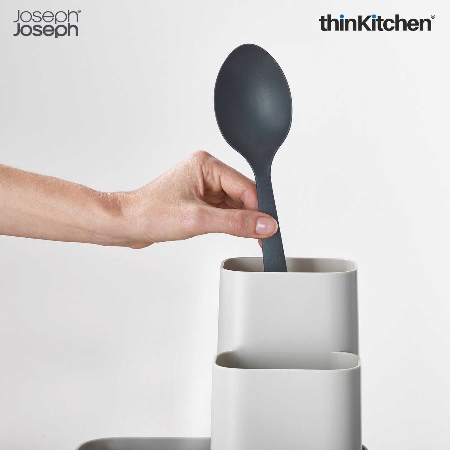 Joseph Joseph Duo Kitchen Counter Organizer, Kitchen and Storage Organisation for Gadgets, Utensils and Condiments, Grey