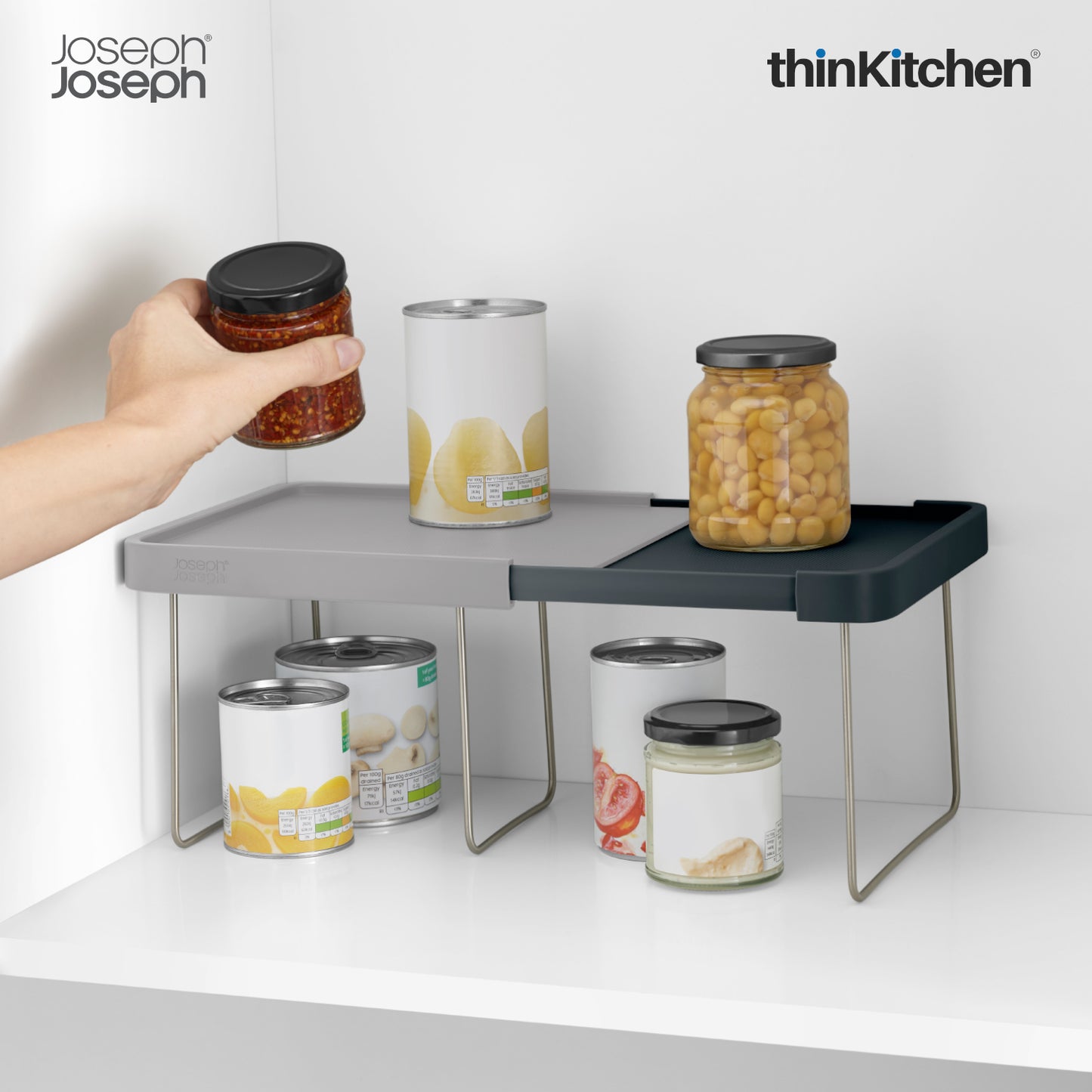 Joseph Joseph Cupboardstore Expandable Shelf Grey